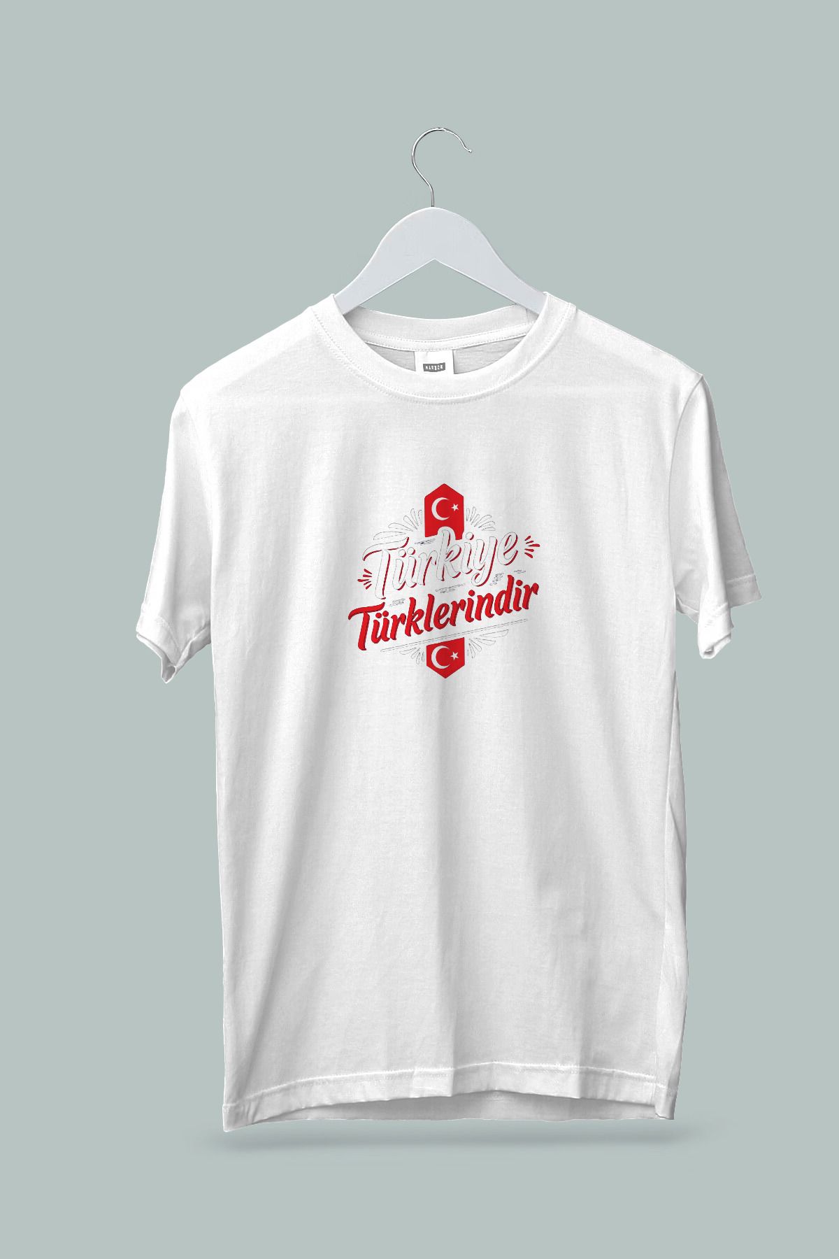 Maki Home Kadın Erkek Unisex Yetişkin Türkiye Türklerindir Baskılı Beyaz Gri Siyah Tshirt tişört