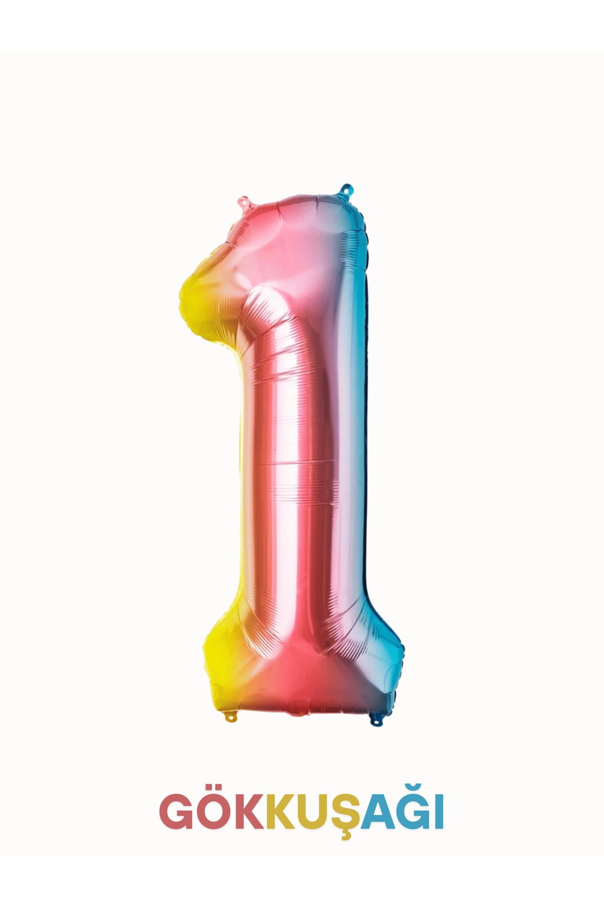 Mielibon Gökkuşağı Renk Rakam Folyo Balon - 76 cm