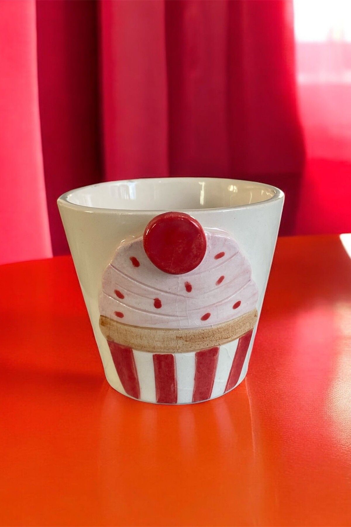 Home El Yapımı Seramik Cupcake Fincan