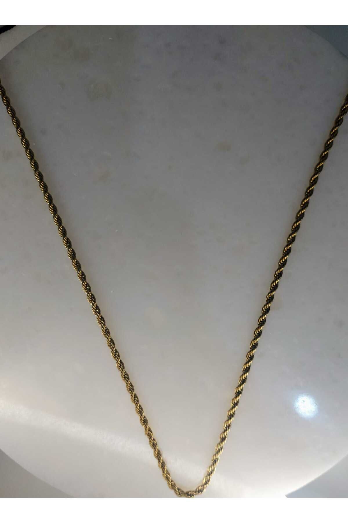 Butik çelik gold erkek kolye