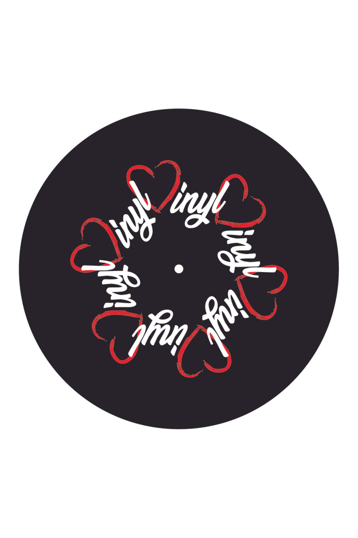 Çıtırtılı Sesler Heart Vinyl Pikap Matı