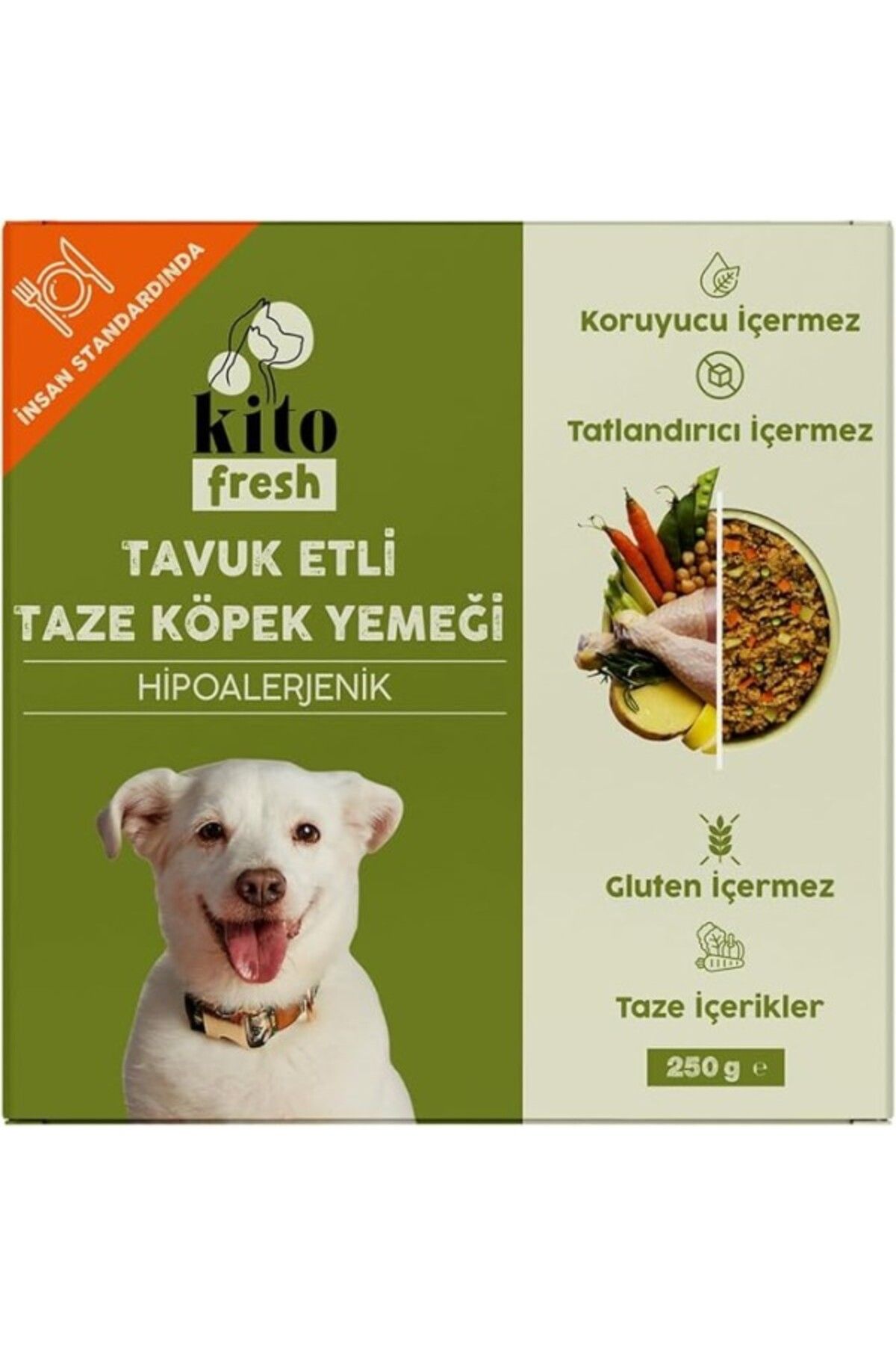 ShopZum Kito Fresh Tavuk Etli Taze Köpek Yemeği, 250Gr