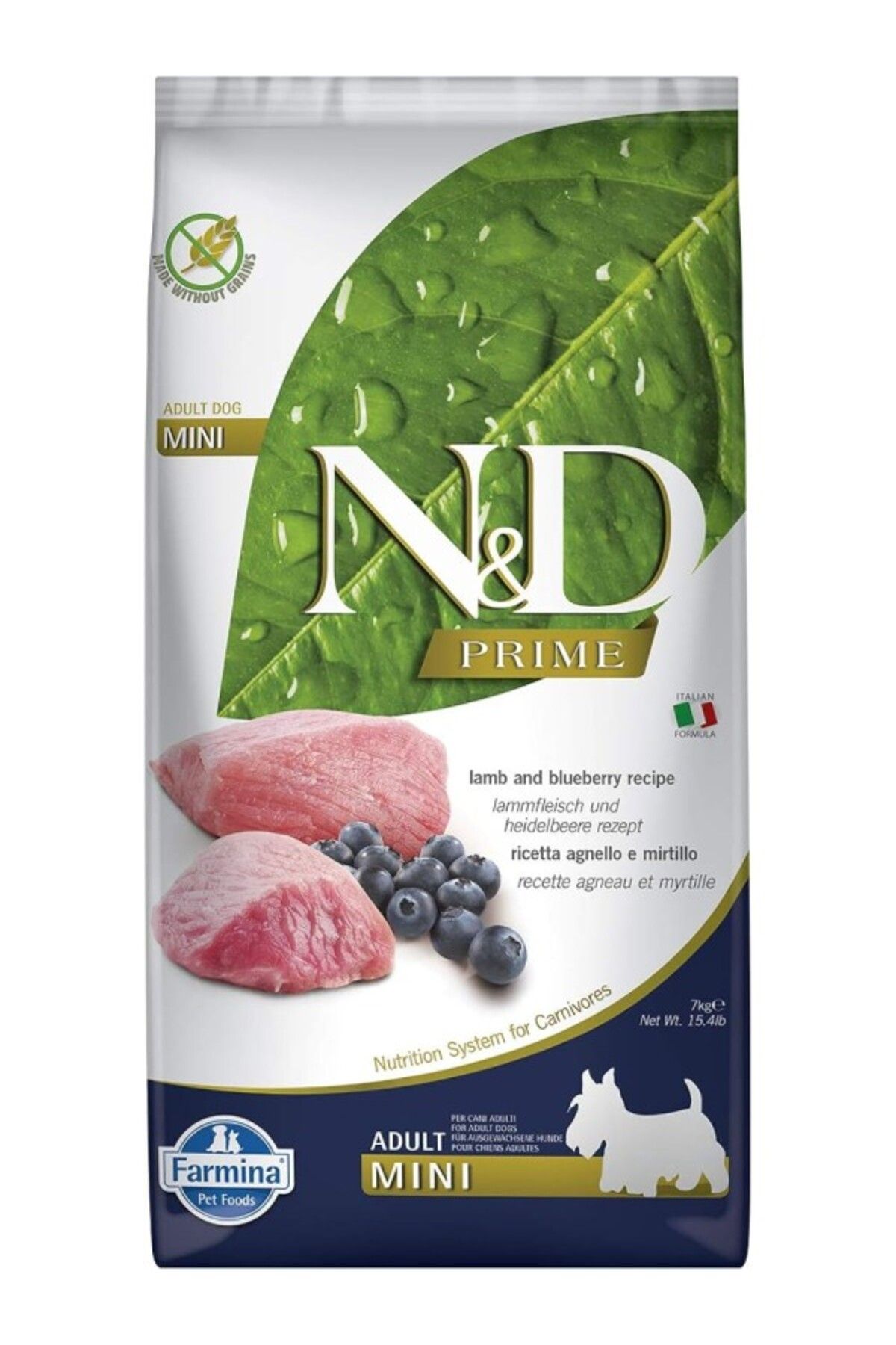 ShopZum N&Amp;D Prime Tahılsız Köpek Maması, Kuzu &Amp; Yabanmersini Yetişkin Mini 7 Kg