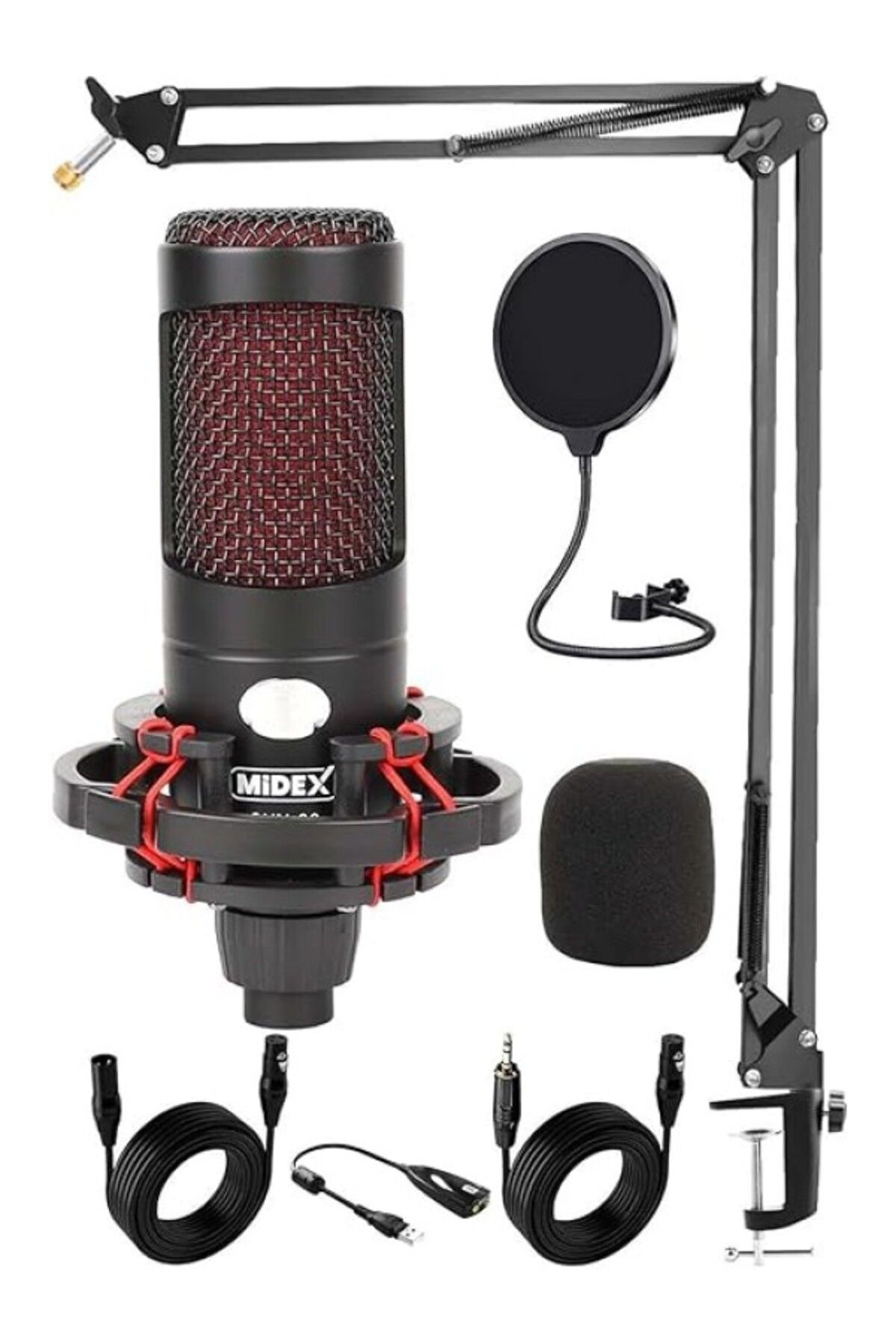 ShopZum Midex Cxn-30 Paket-1 Condenser Mikrofon Stand Pop Filtre Seti