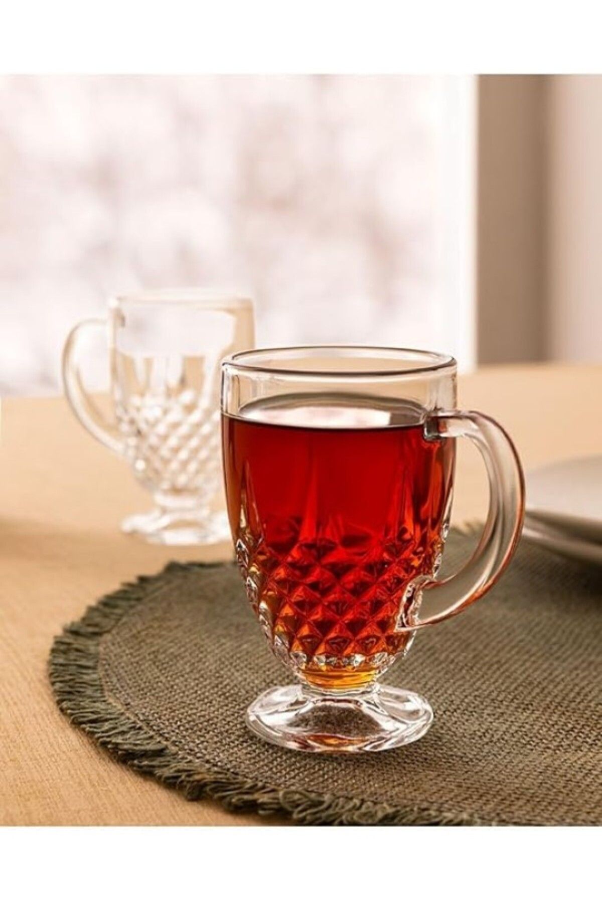 ShopZum Madame Lasalle 4&Apos;Lü Çay Fincanı, Şeffaf
