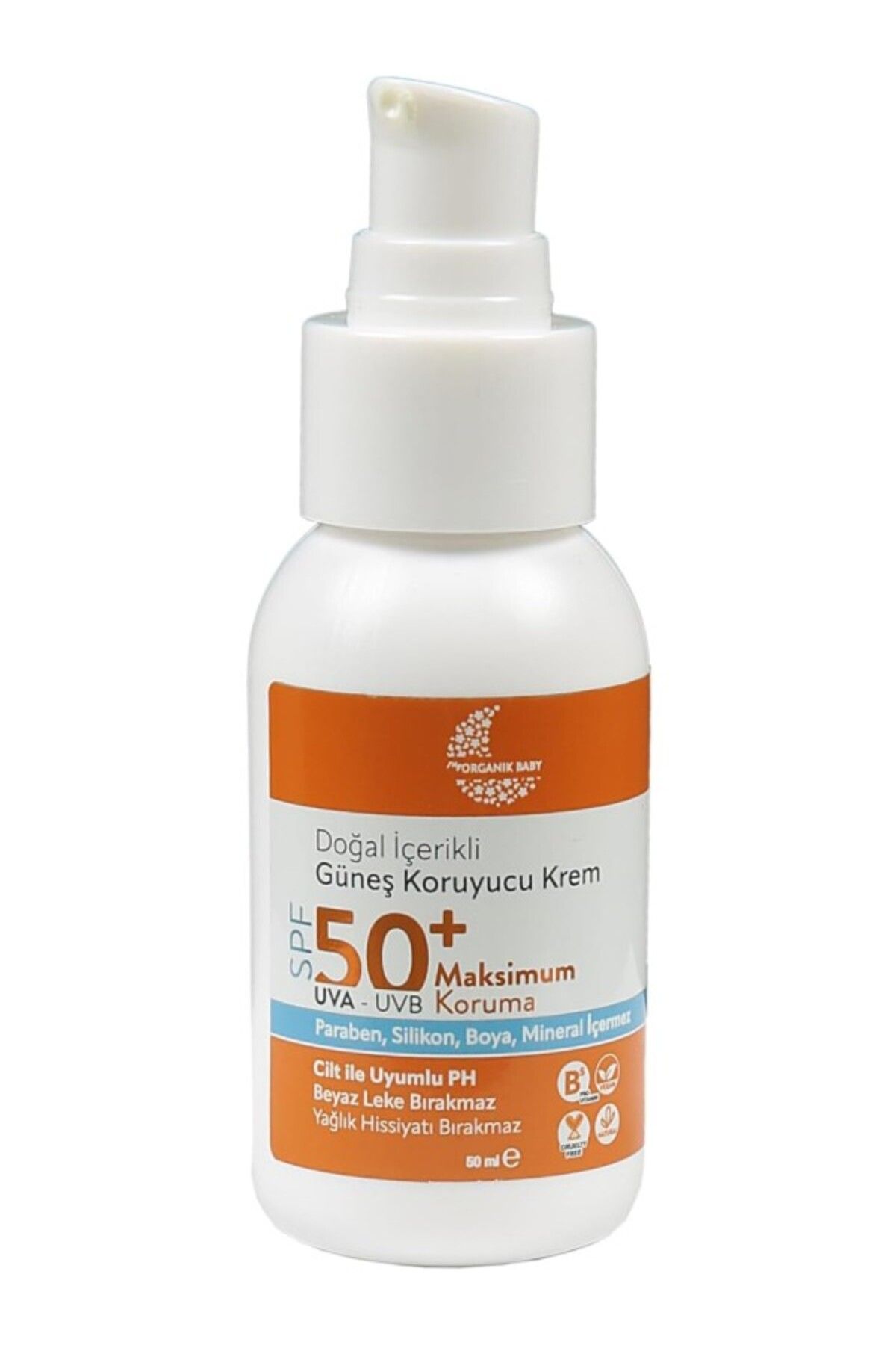 ShopZum Organik Baby Doğal Içerikli Bebek Çocuk Ve Yetişkin Güneş Kremi Leke Karşıtı Vegan Uva Uvb 50 Spf