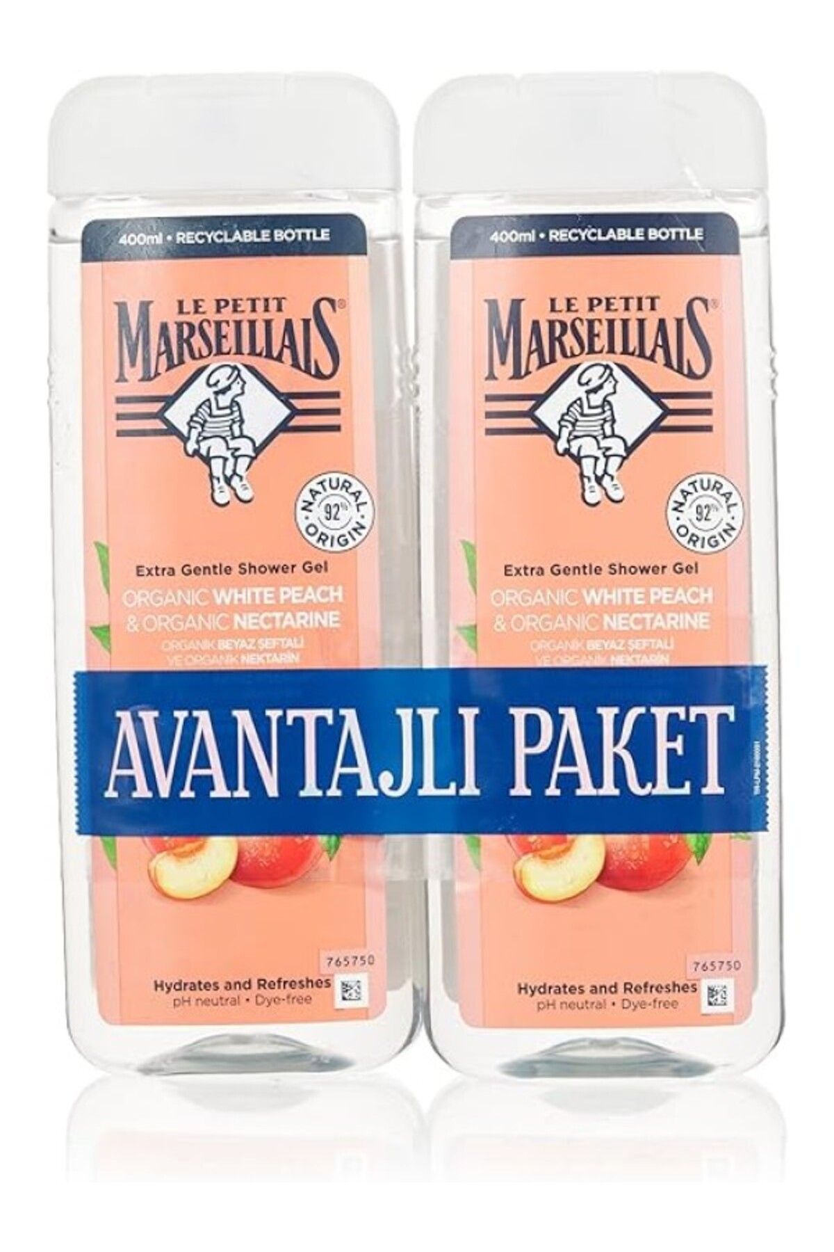 ShopZum Le Petit Marseillais Duş Jeli Beyaz Şeftali Ve Nektarin (2 X 400 Ml)