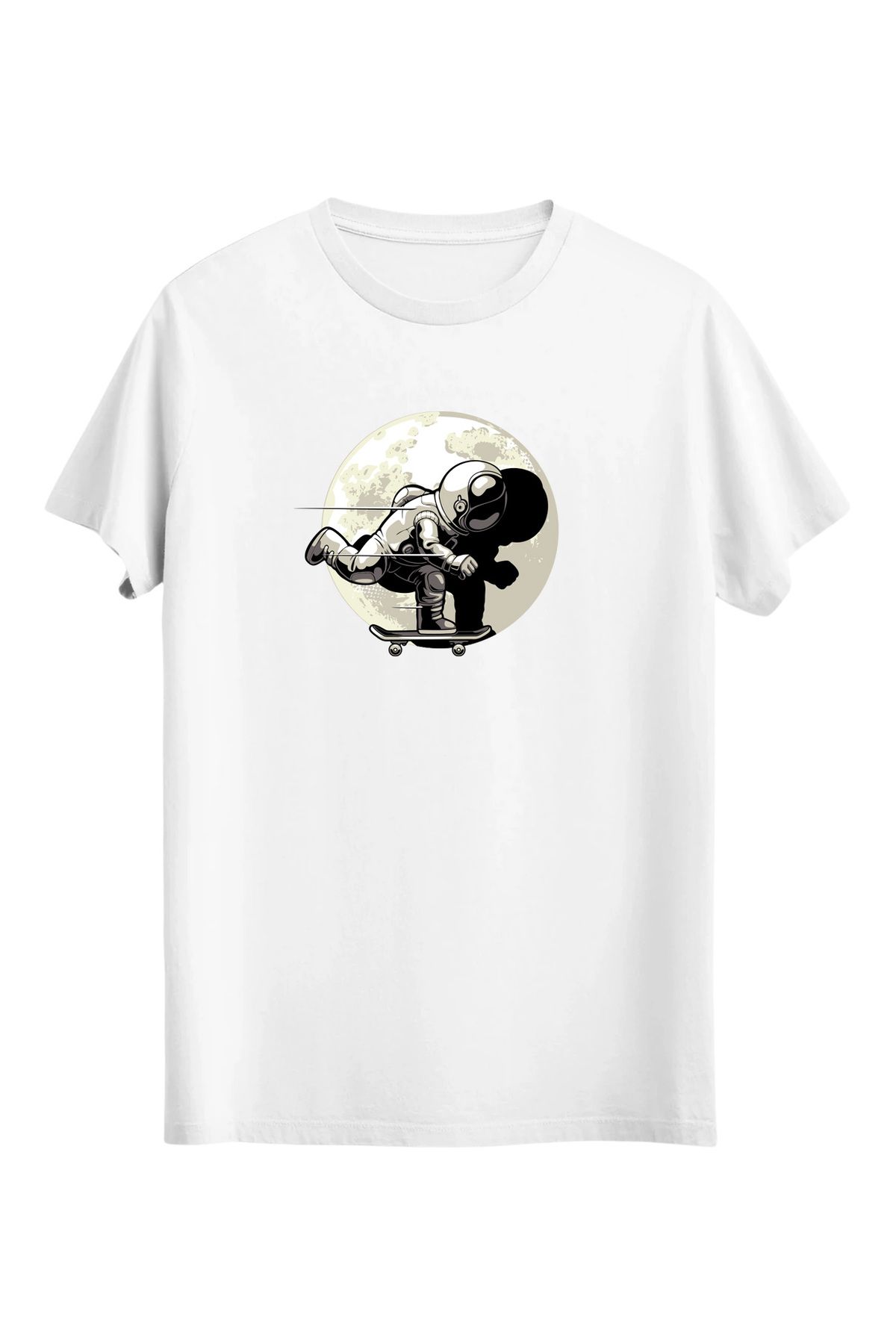 srcmarket Uzay Temalı Tshirt, Kayan Astronot Baskılı Unisex Tshirt