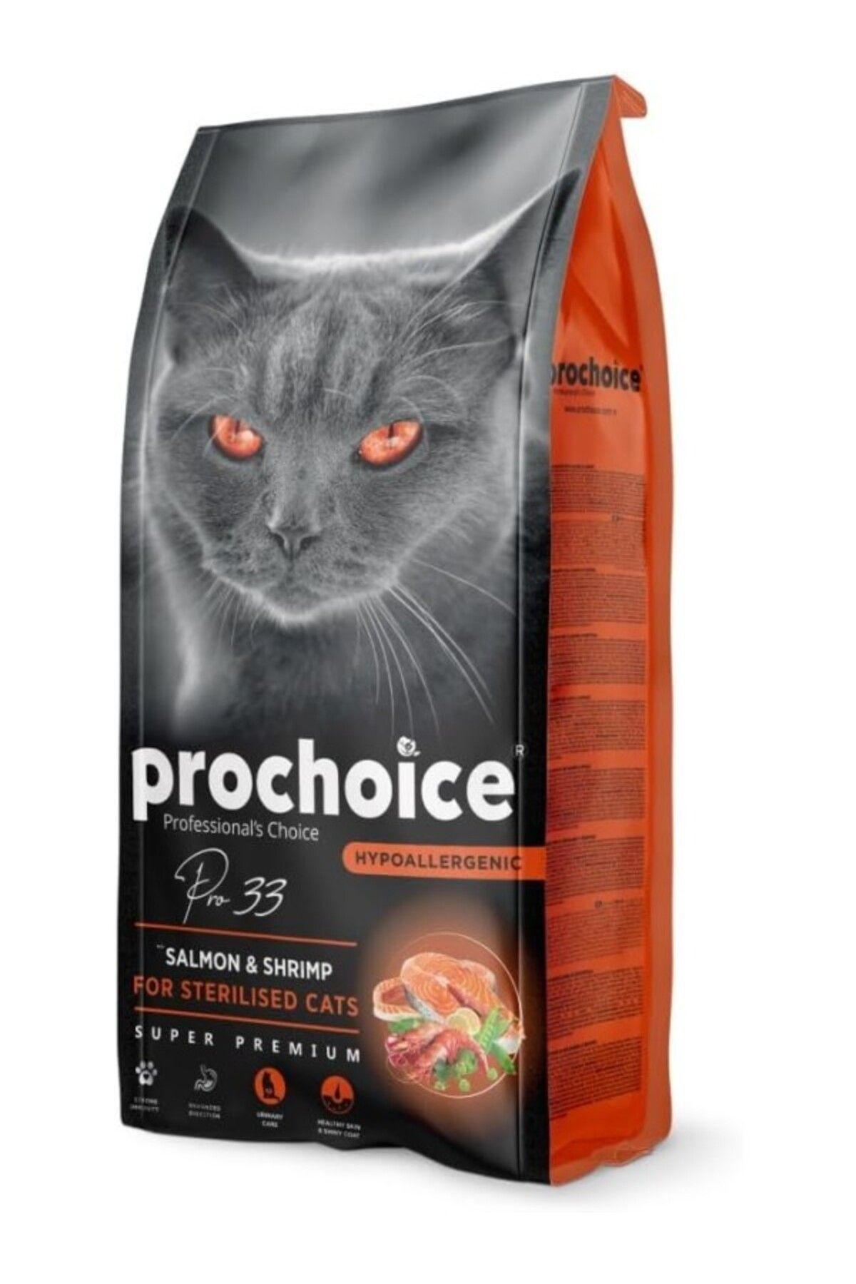 ShopZum Prochoice Pro 33, Kısırlaştırılmış Kediler İçin, Hipoalerjenik, Somon Balıklı Ve Karidesli Kuru