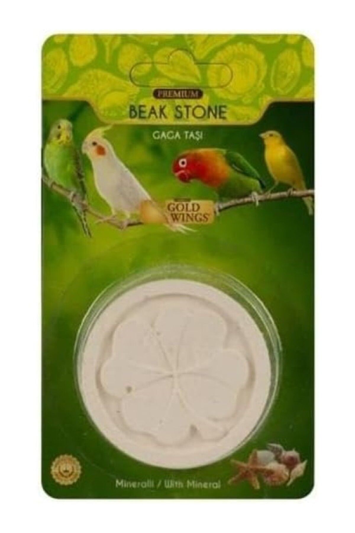 ShopZum Gold Wings Premium Kuşlar İçin Mineralli Kalsiyumlu Gaga Taşı