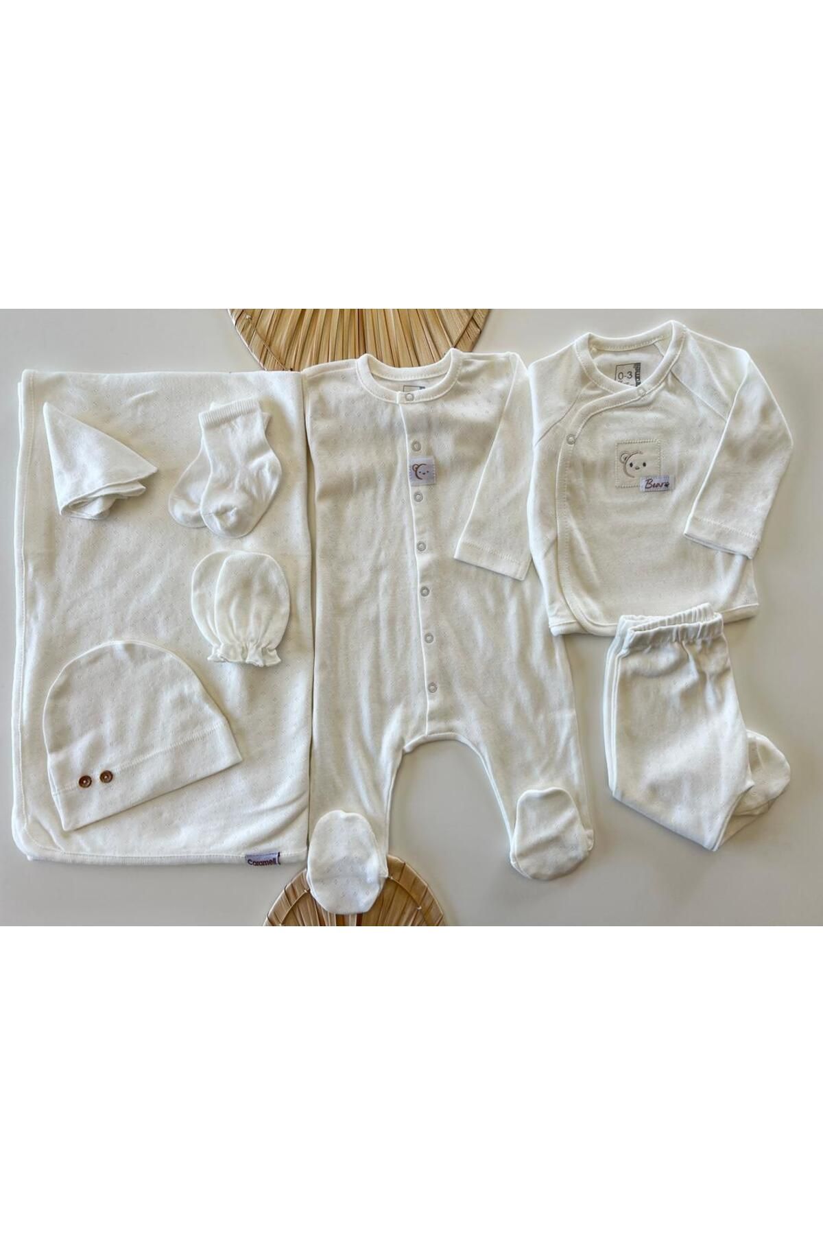 MEYSKIDS Ajurlu Bear Baskılı Hastane Çıkışı 10'lu Set