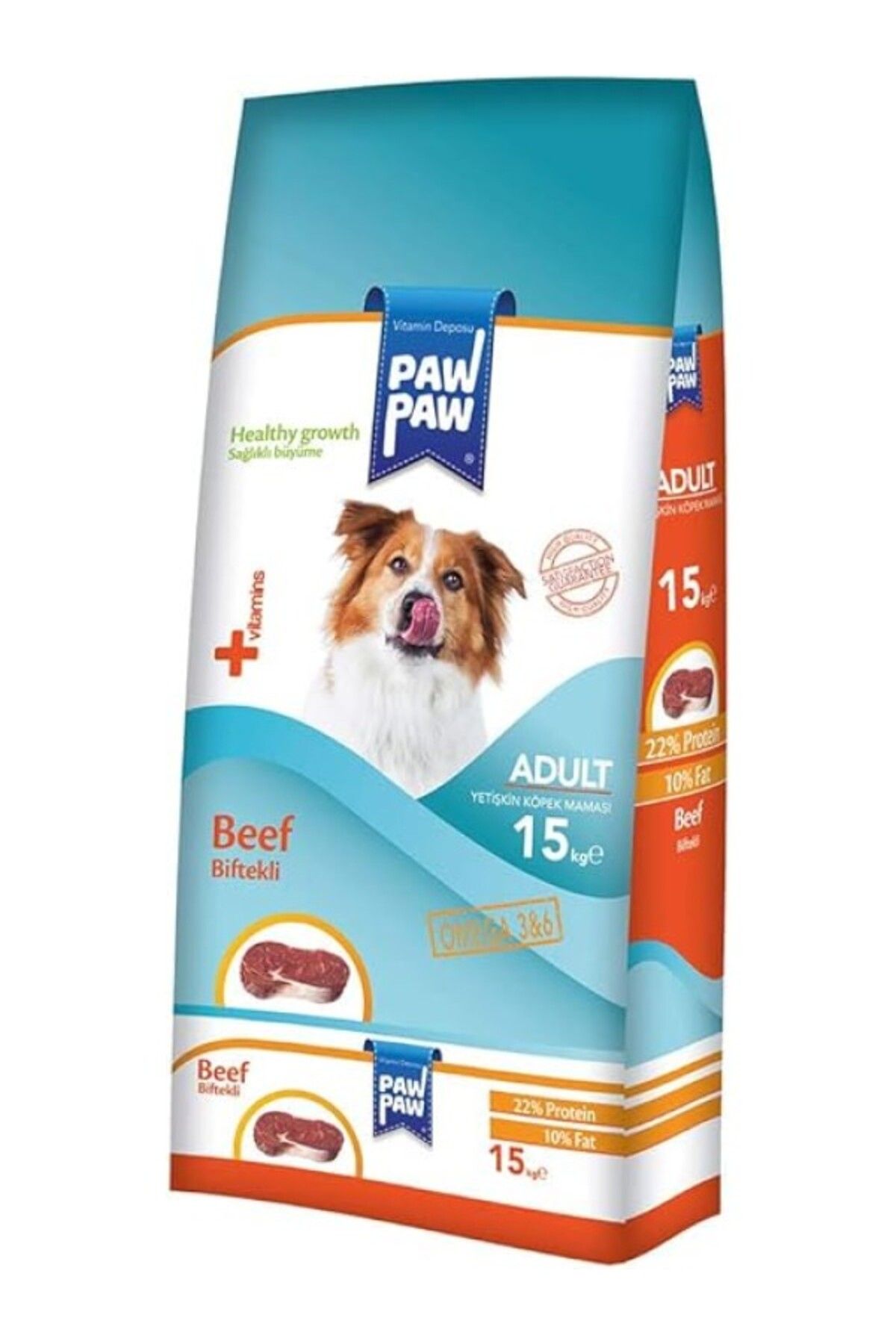 ShopZum Pawpaw Yetişkin Köpek - Dana Etli (BİFTEKLİ) Kuru Mama 15 Kg