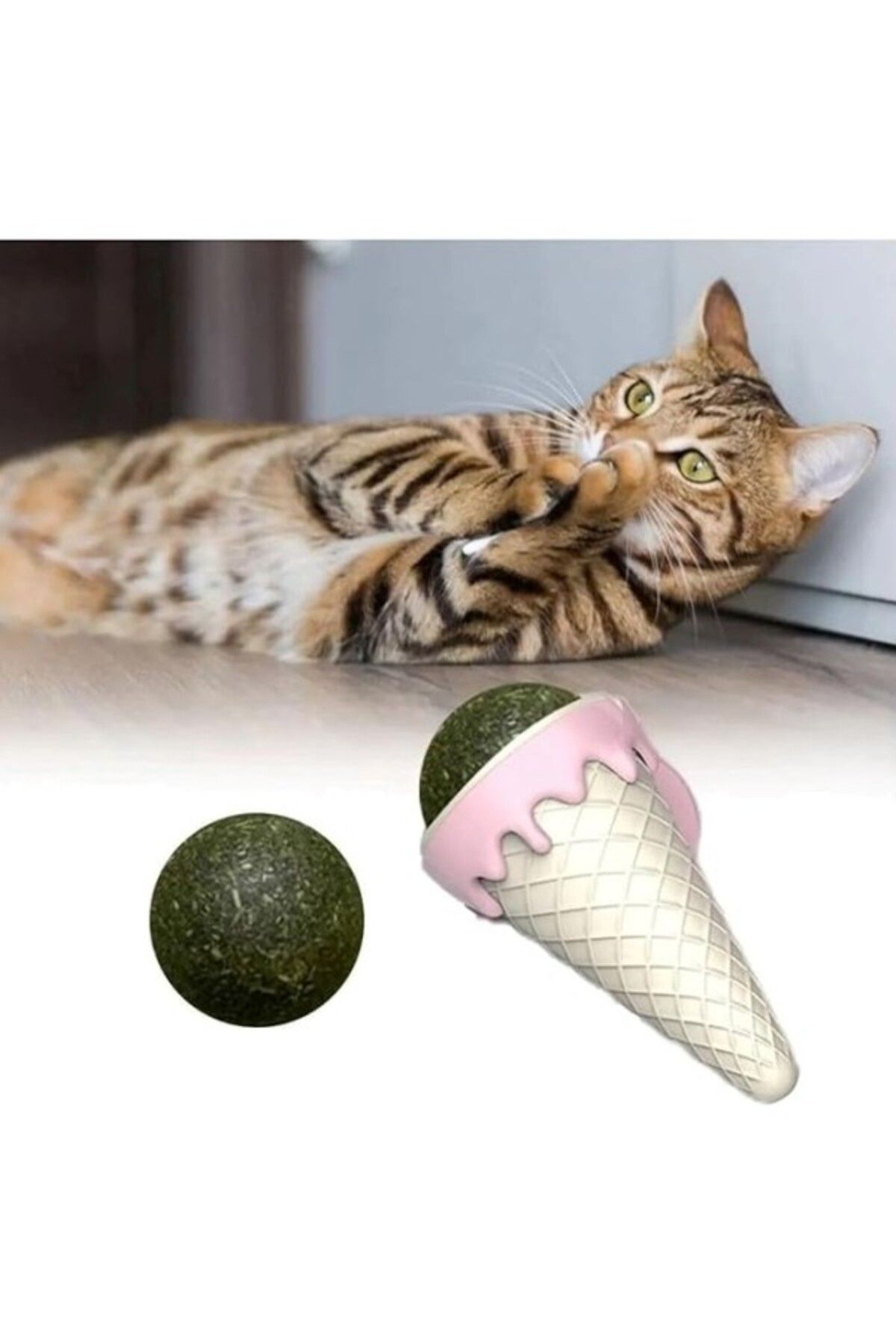 ShopZum Dondurma Şeklinde Otu Nanesi, Otu Nanesi Oyuncağı   Pembe