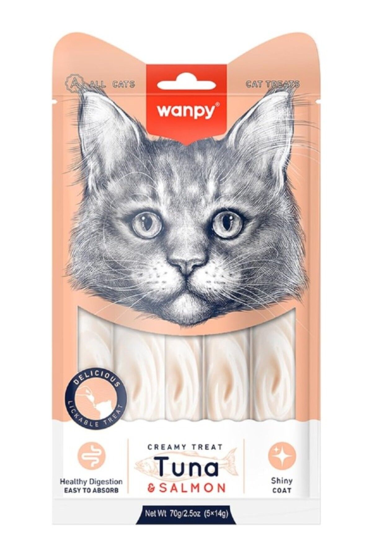 ShopZum Wanpy Ton Balığı&amp;somon 5x14 gr Likit Ödülü