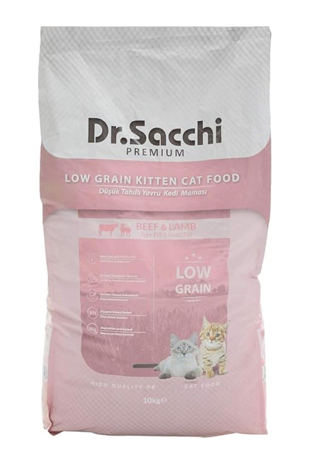 ShopZum Dr.sacchi Premium Kuru Kedi Maması, Sığır Ve Kuzu Etli, Düşük Tahıllı, Yavru Kedi, 10 Kg