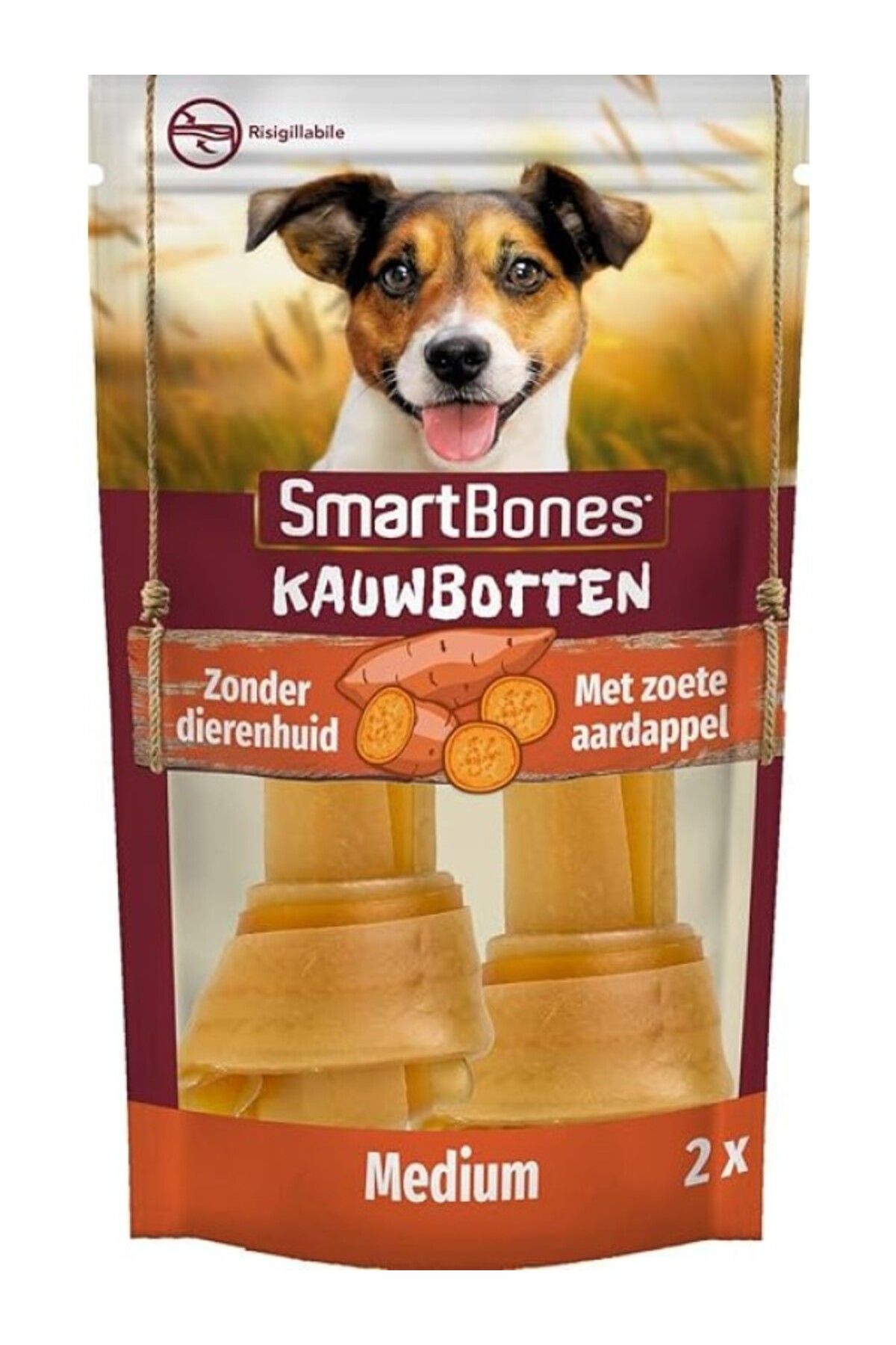 ShopZum Smartbones Sweetpotato Medium Orta Boy Tatlı Patatesli Kemik 2&Apos;Li, 158 Gr Köpek Ödülü