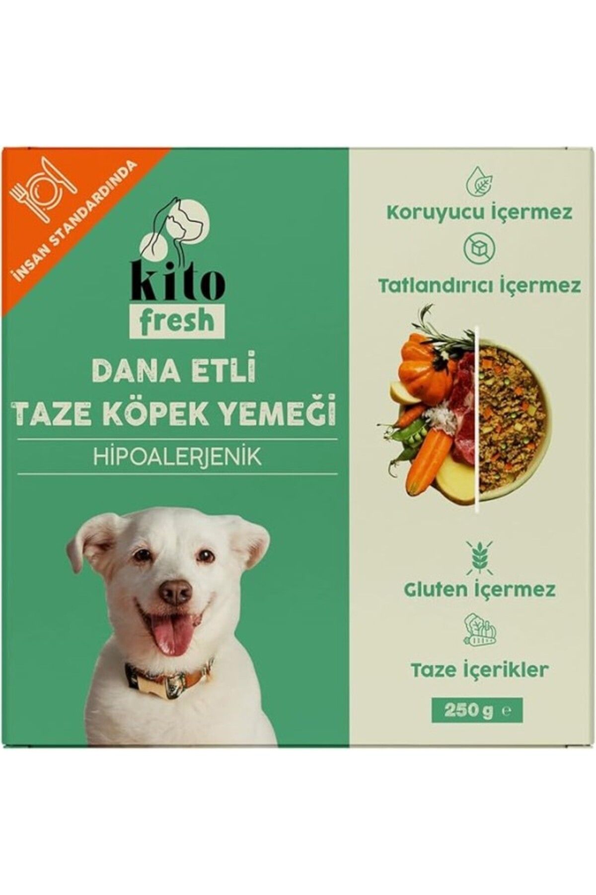 ShopZum Kito Fresh Dana Etli Taze Köpek Yemeği, 250Gr