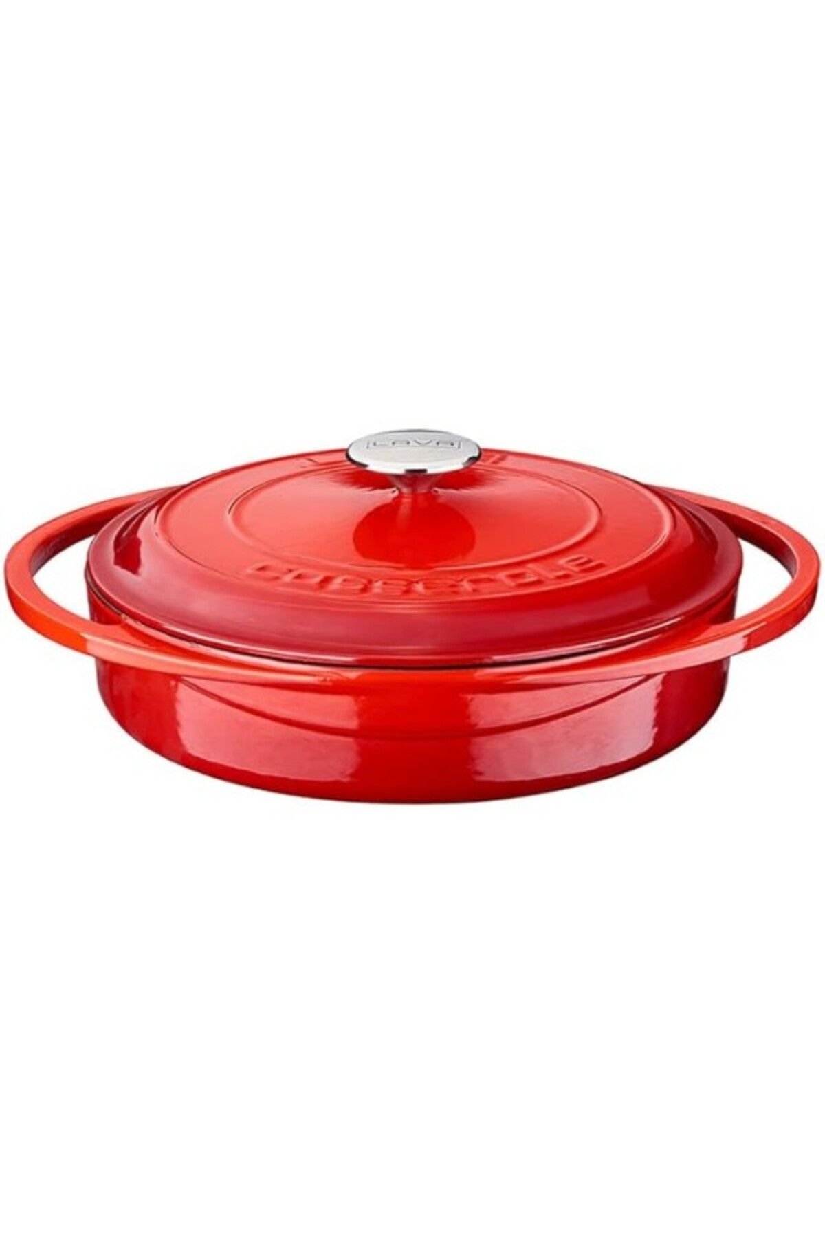 ShopZum Lava Metal Heritage Serisi - Çok Amaçlı Tencere, Yuvarlak, 28 Cm, Kırmızı