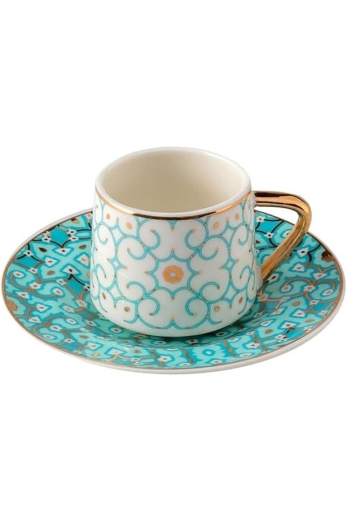ShopZum Turquoise 2 Kişilik Kahve Fincan Takımı