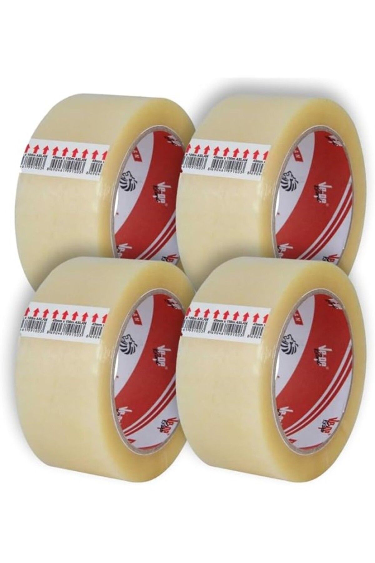 ShopZum Ve-ge Koli Bandı 4 Adet 45x100 Şeffaf (BUFALO) En 45mm, Uzunluk Net 100 Metre, Basınca Ve Gerilime