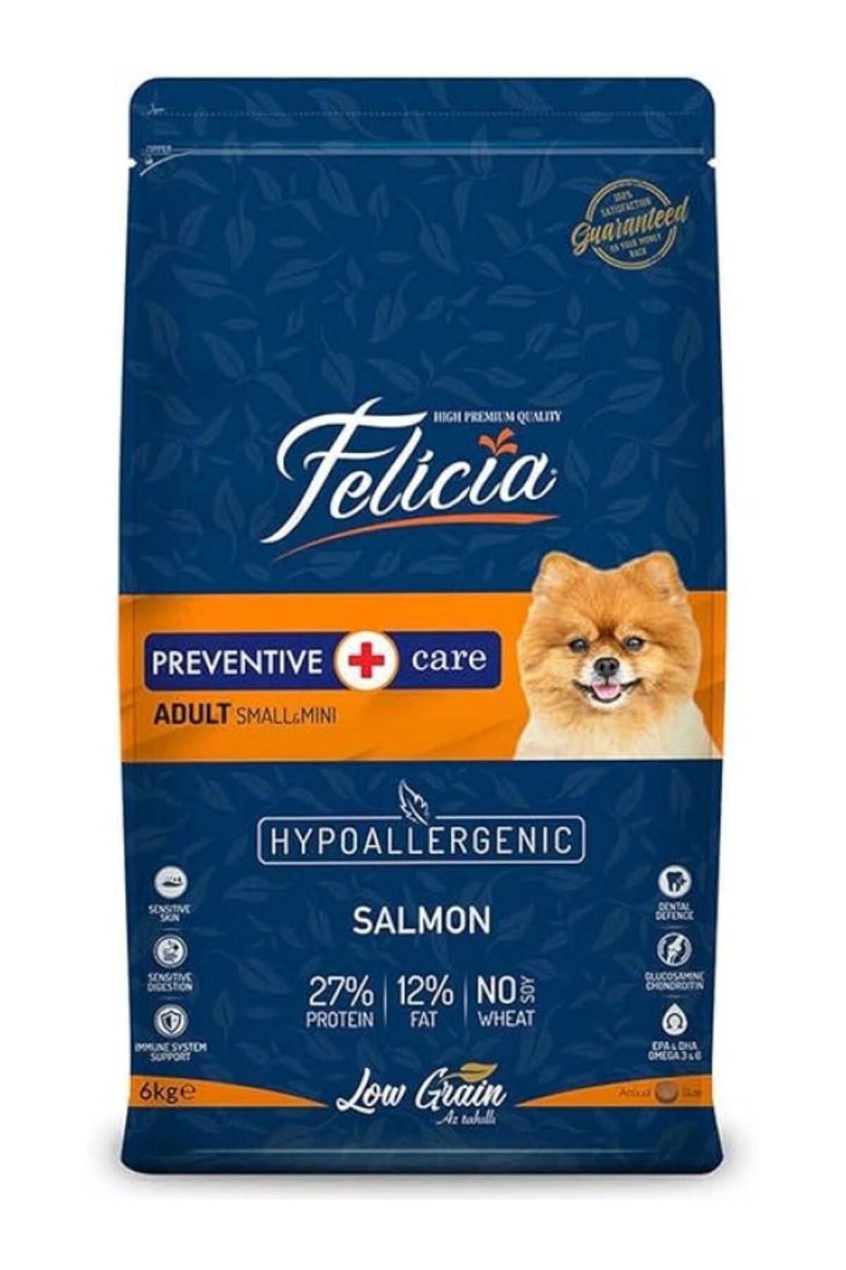 ShopZum Felicia Kuru Köpek Maması, Somonlu, Az Tahıllı, Yetişkin, Hipoalerjenik, Small /Mini Irk, 6 Kg