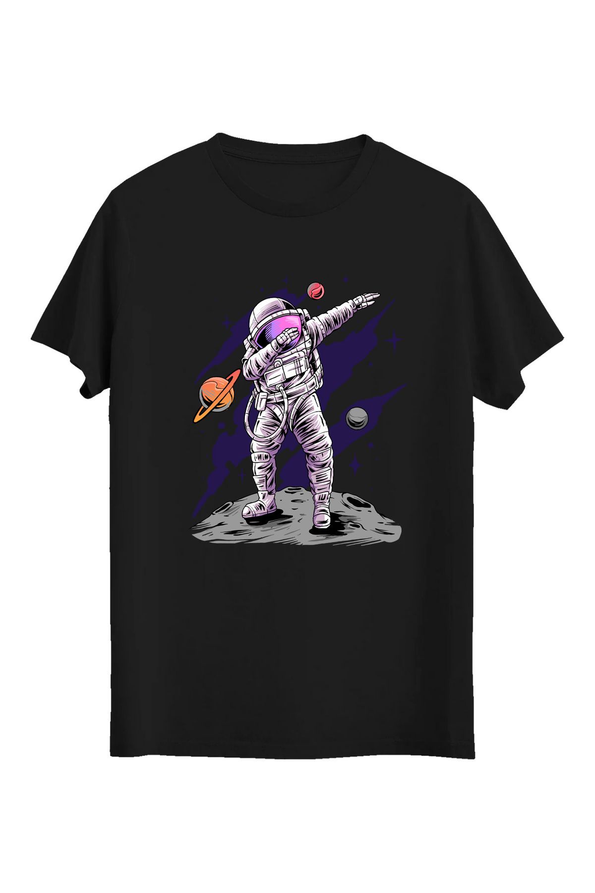 srcmarket Uzay Temalı Tshirt, Astronot Baskılı Unisex Tshirt