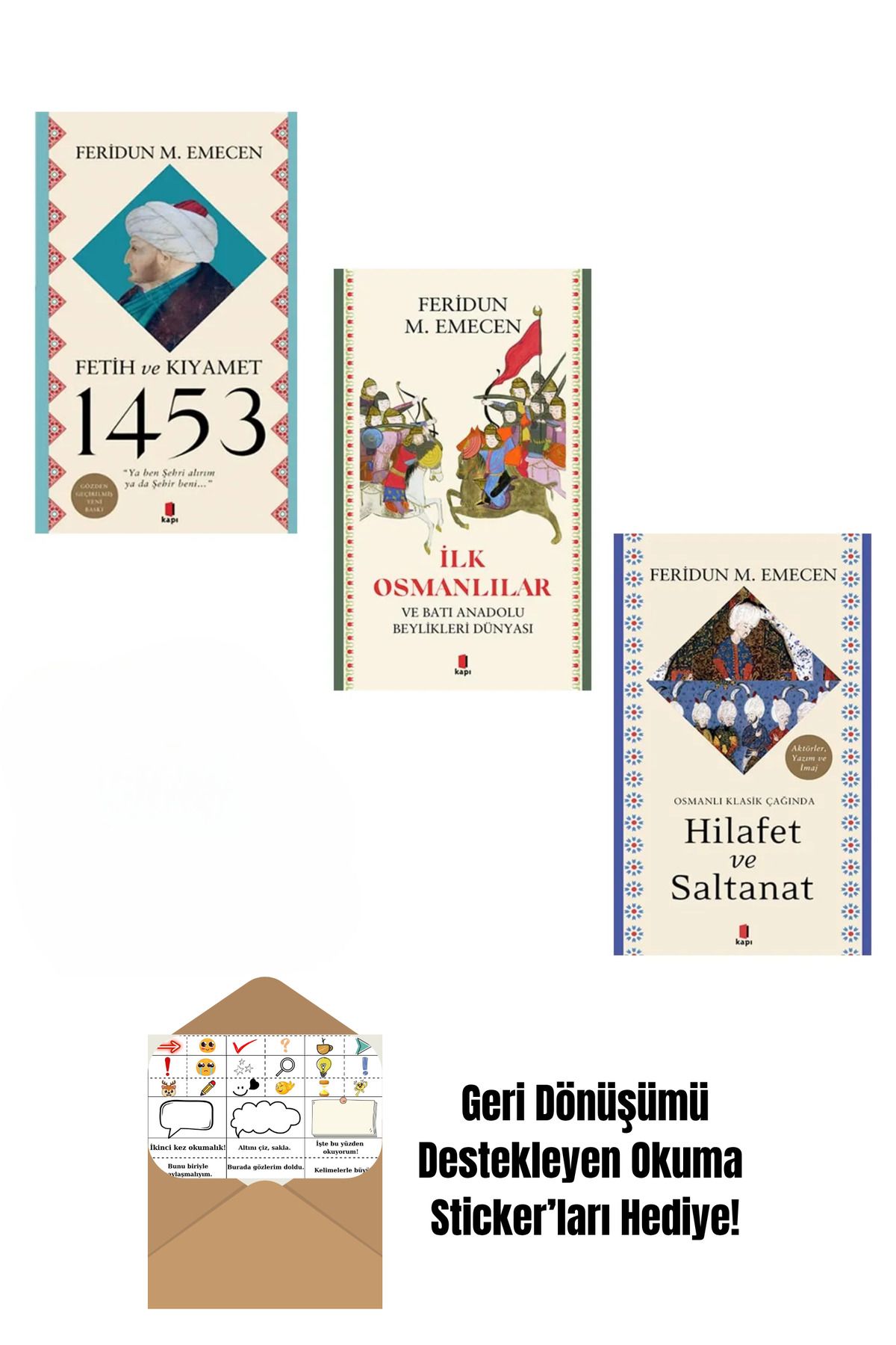 Kapı Yayınları Feridun M Emecen - Fetih Ve Kıyamet 1453 3 Kitap Set + Okuma Sticker'ları