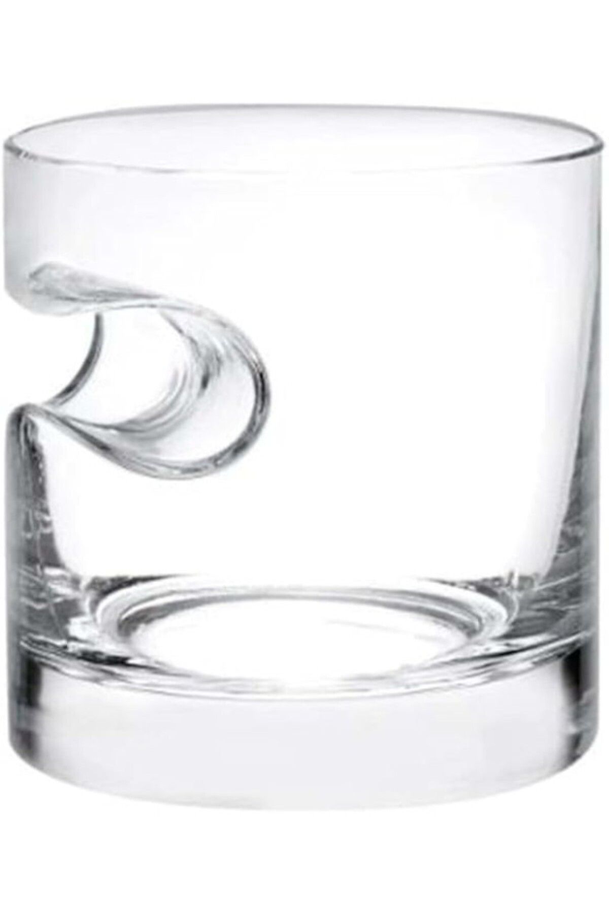 ShopZum Jenisa El Yapımı Cam Puro Girintili Viski Bardağı 9X9 Cm