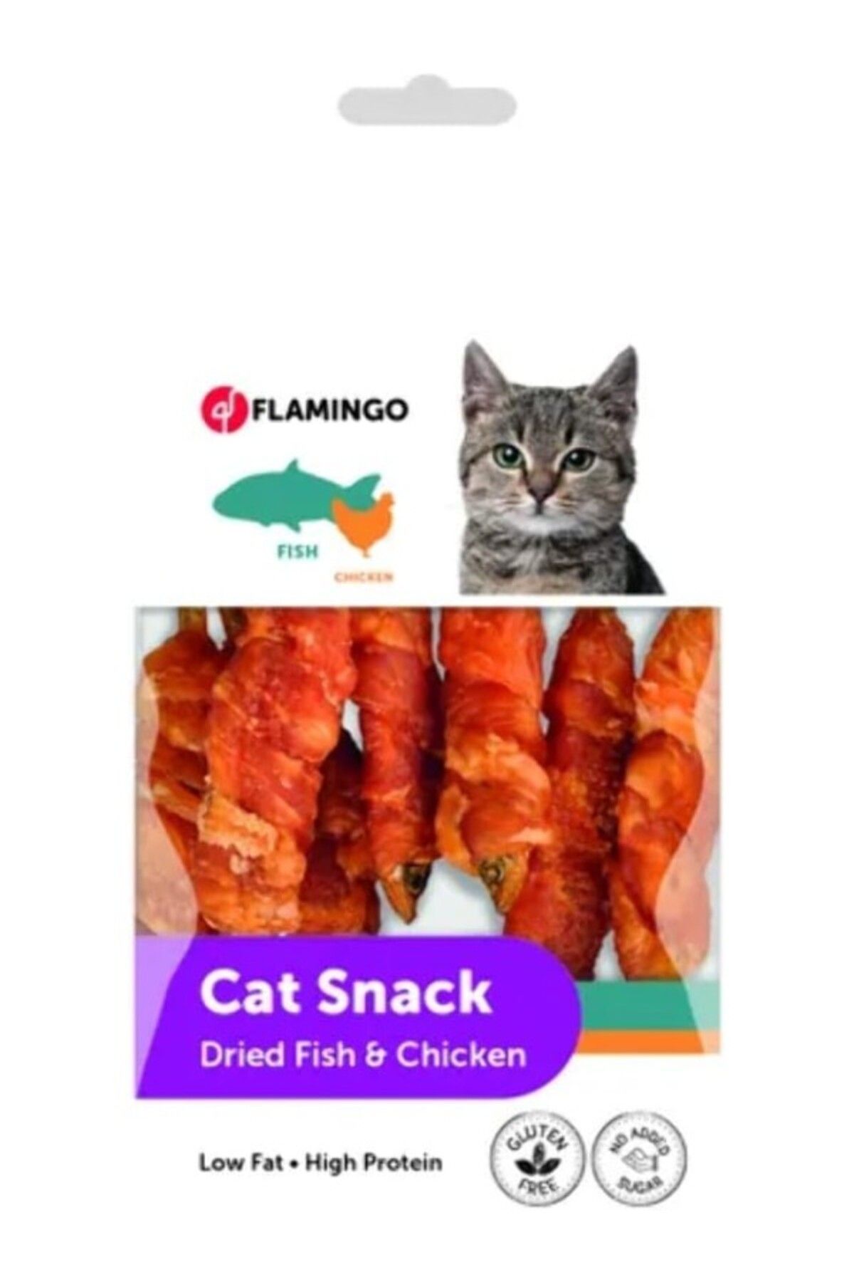 ShopZum Flamingo Hapki Kurutulmuş Balık Ve Tavuklu Kedi Ödülü 50gr Skt:11/2024