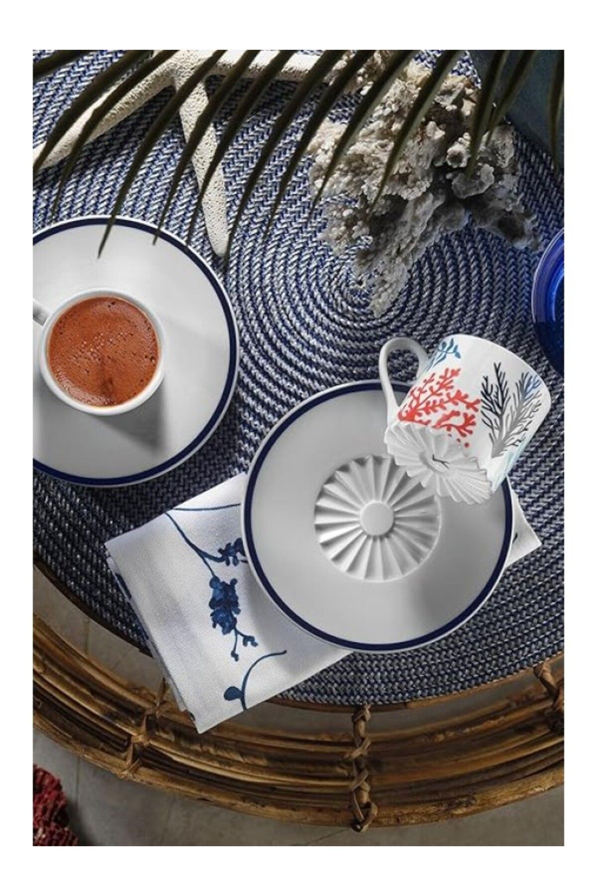 ShopZum Porselen 12216 Pilea 4 Parça 2 Kişilik Kahve Takımı