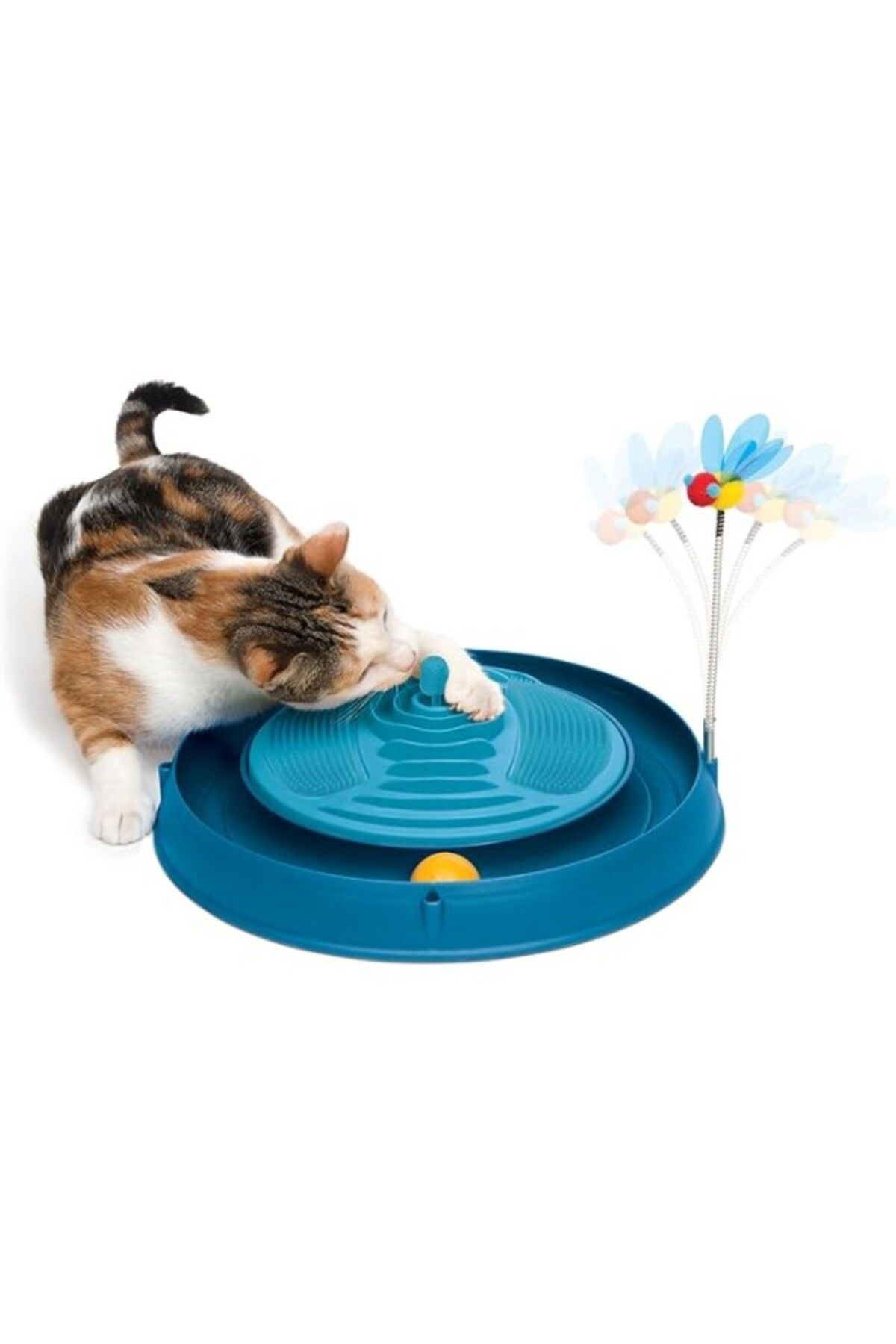 ShopZum Catit Play 3 In 1 Circuit Ball Toy With Catnip Massager Toplu Yaylı Masaj Oyuncağı