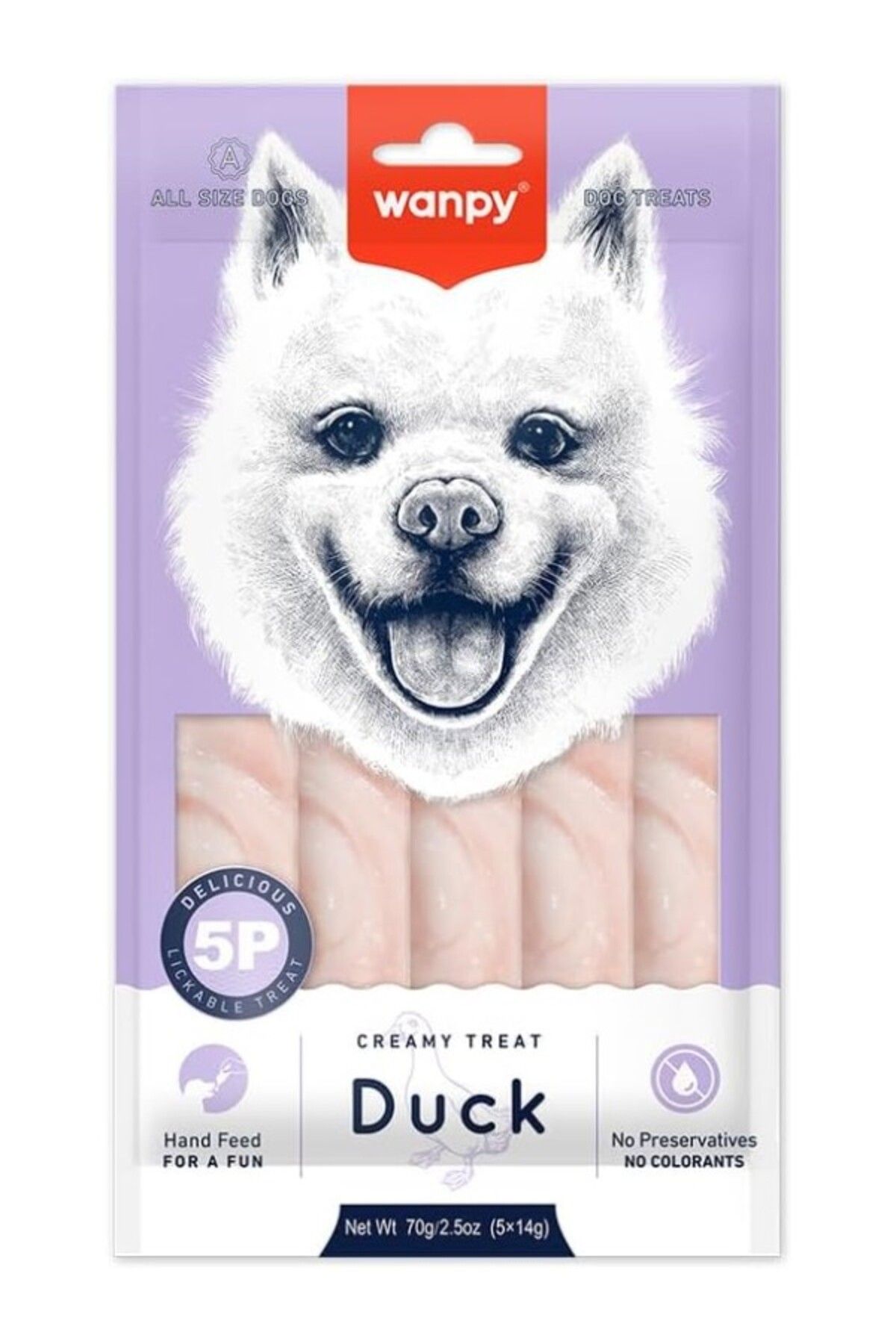 ShopZum Wanpy Ördekli Krema Köpek Ödülü 5 X14 Gr