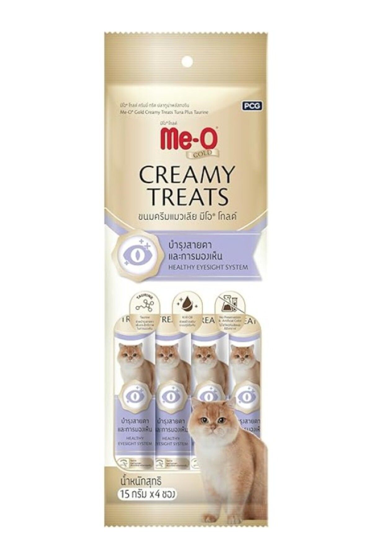 ShopZum Me-O Gold Creamy Treat Tuna Plus Taurine 15Gr X 4