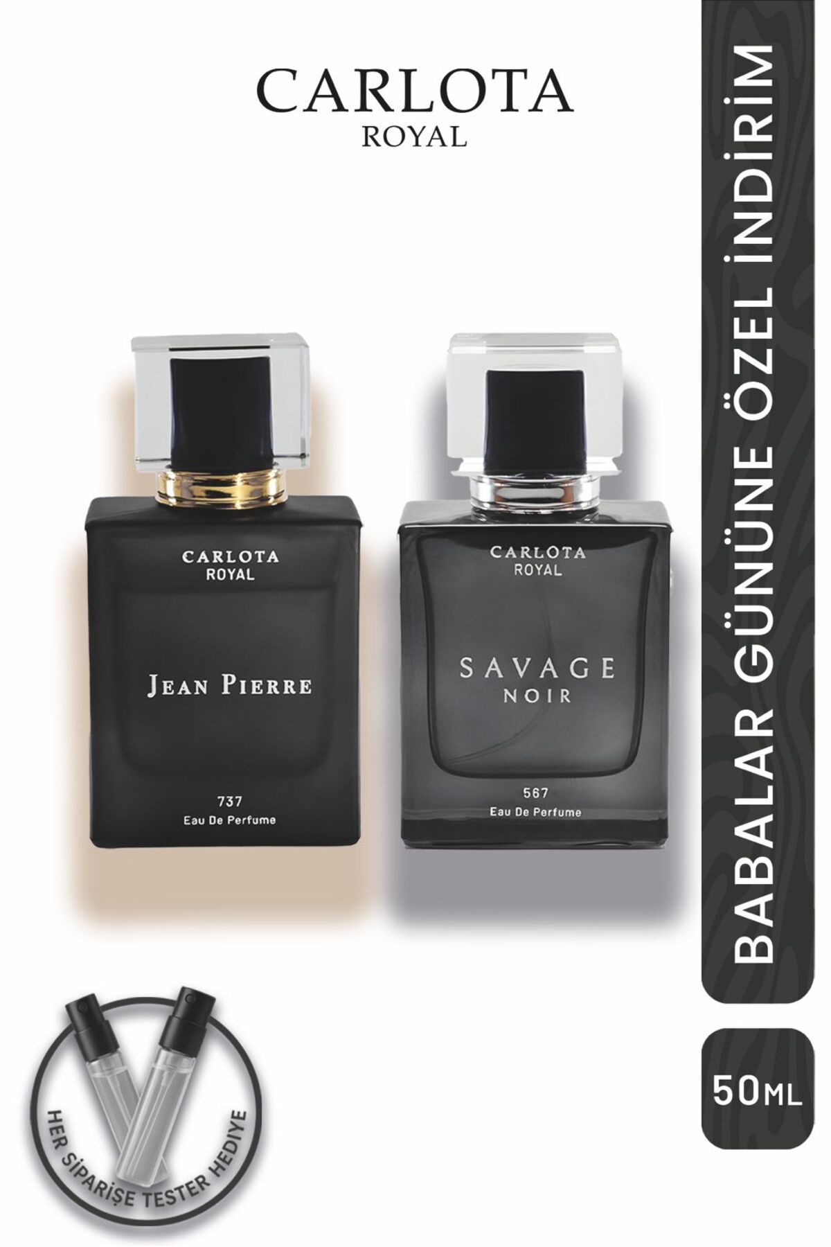 CARLOTA BABALAR GÜNÜ ÖZEL ROYAL Jean Pierre Erkek Parfüm+ ROYAL Savage Noir Erkek Parfüm Set