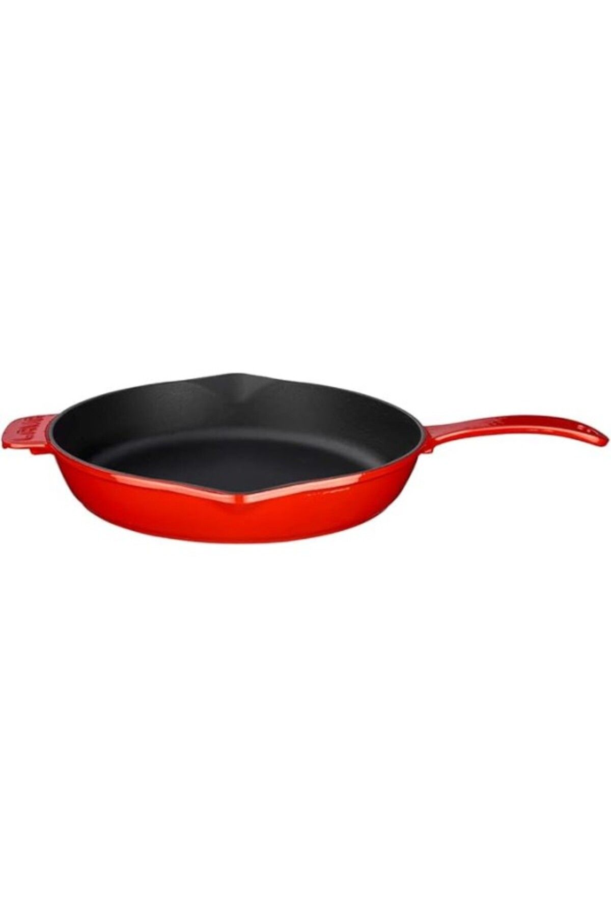 ShopZum Metal Döküm Kızartma Tavası, 28 Cm, Kırmızı/Siyah