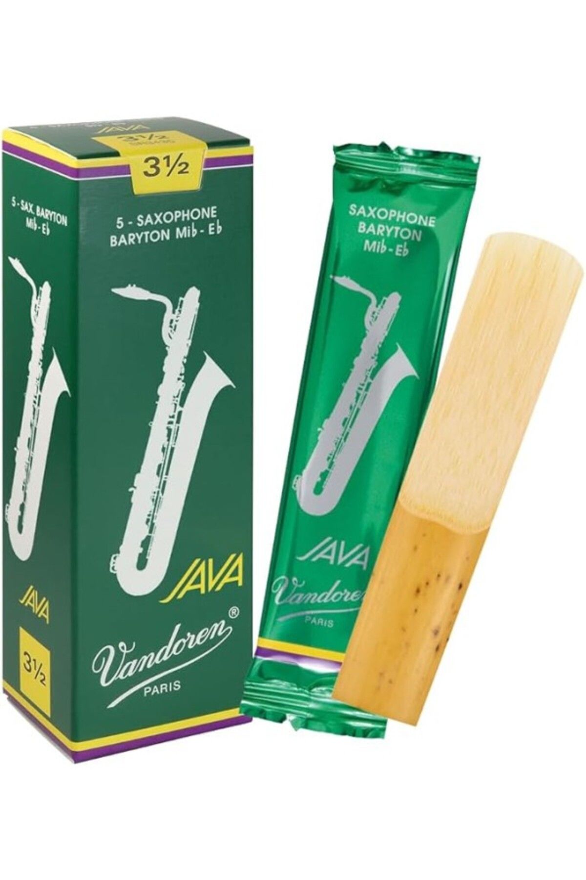 ShopZum Vandoren Sr3435 Bari Sax Java Reeds Strength 3.5; 5&Apos;Li Kutu