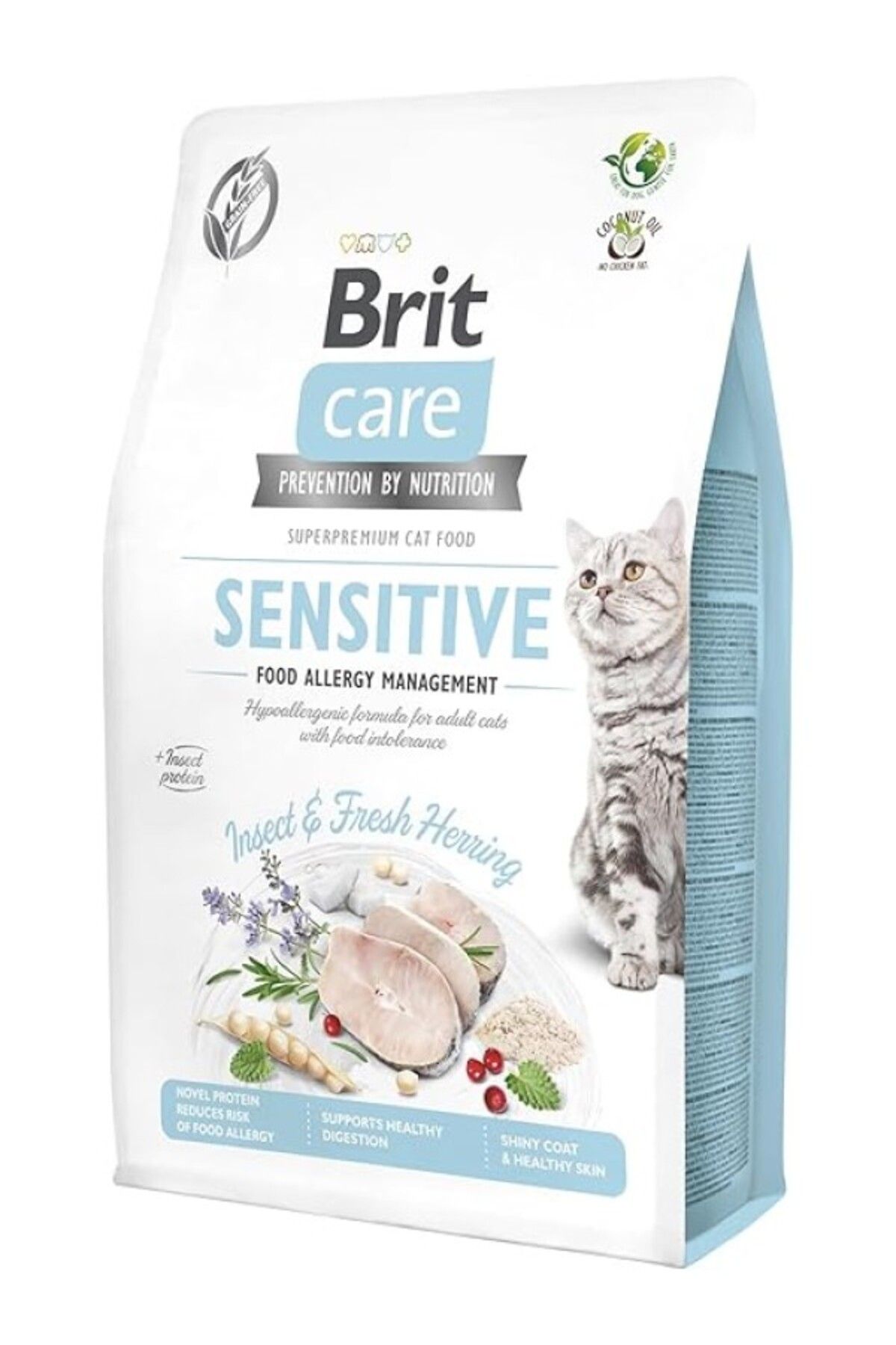 ShopZum Brit Care Sensitive, Alerjileri Olan Yetişkin Kediler İçin, Tahılsız, Hipoalerjenik, Larva Ve Taze