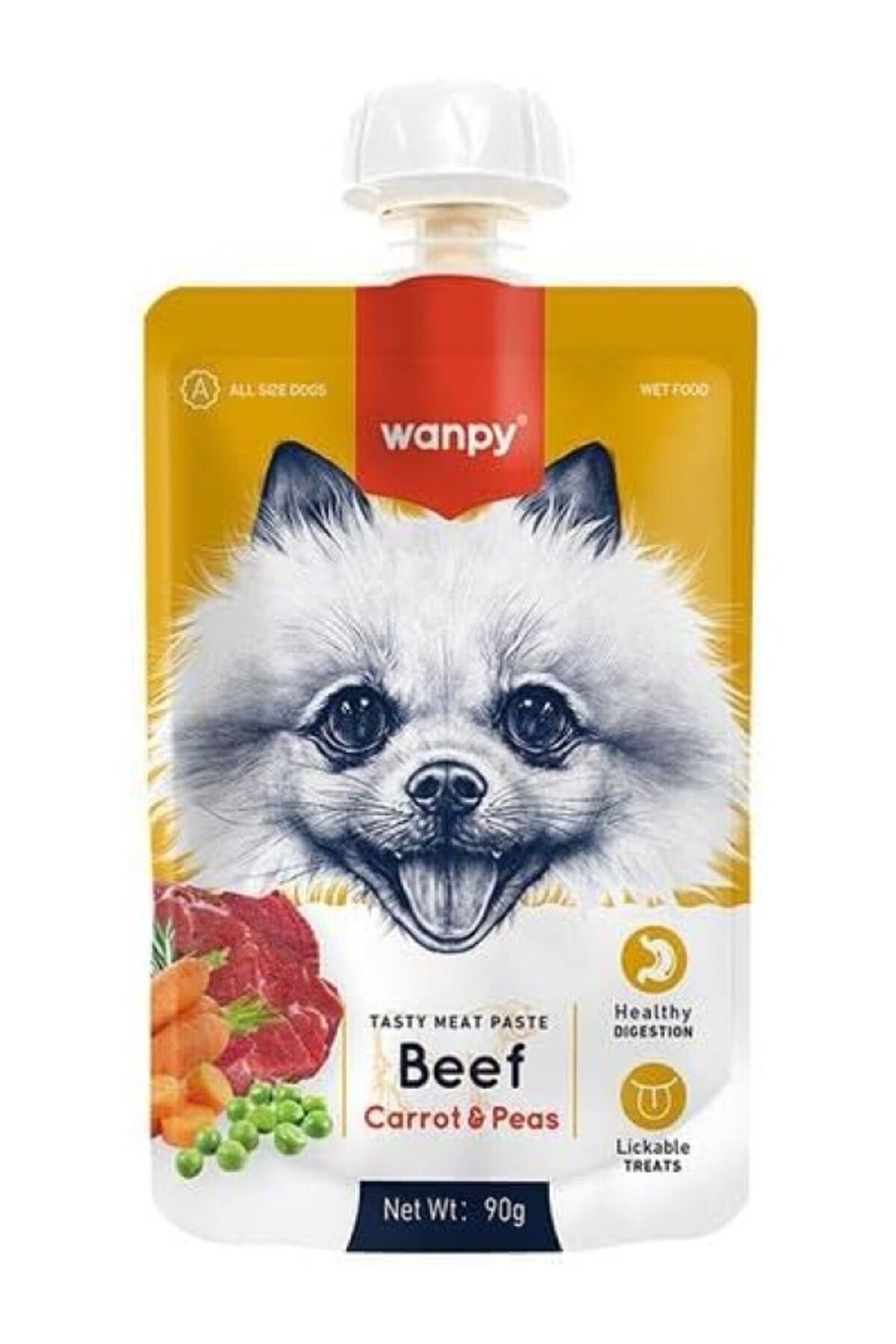 ShopZum Wanpy Taze Sığır Etli Havuçlu Köpek Et Ezmesi 90Gr