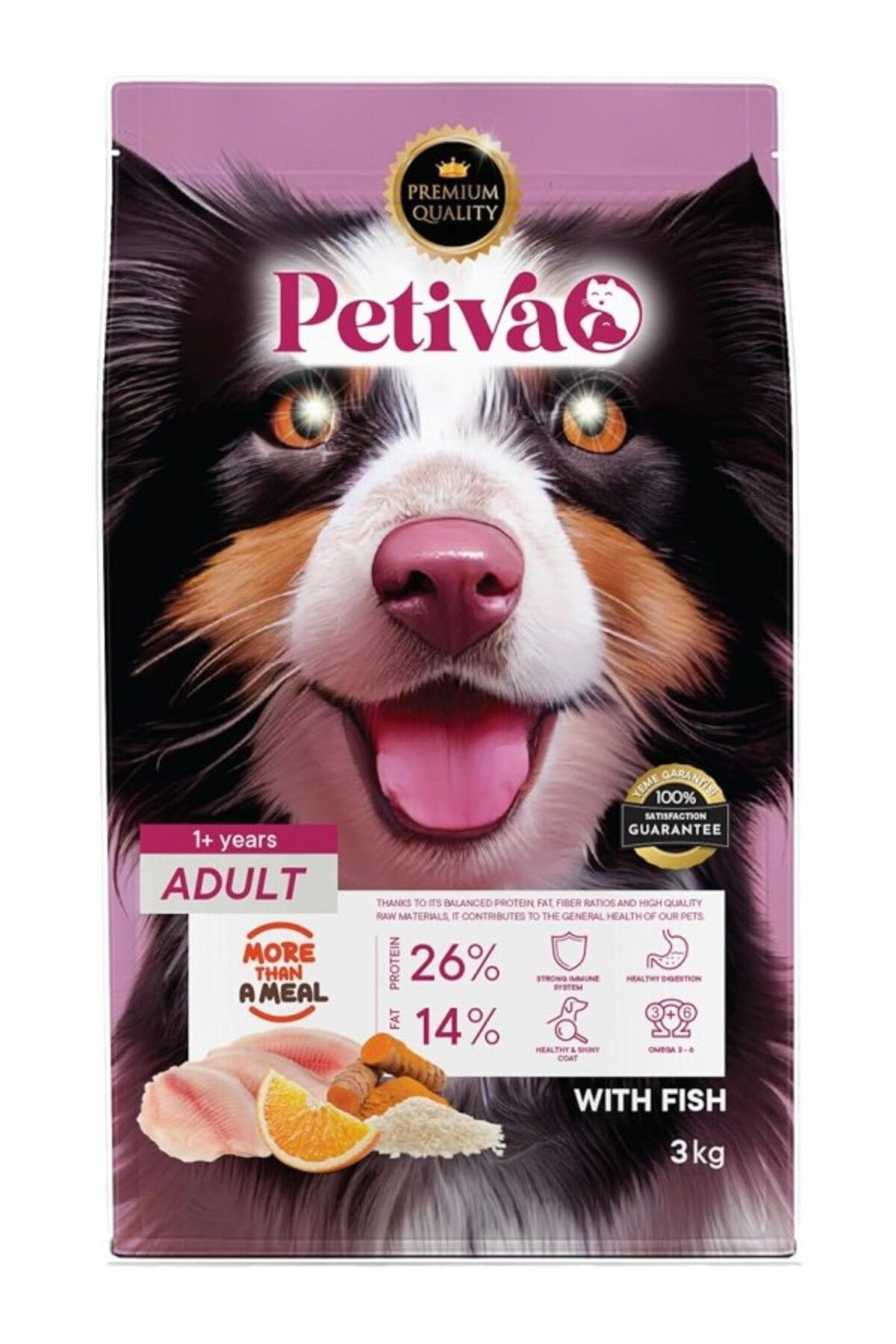 ShopZum Petiva Yetişkin Köpekler İçin Balık Etli Kuru Köpek Maması (3 Kg, Balık)