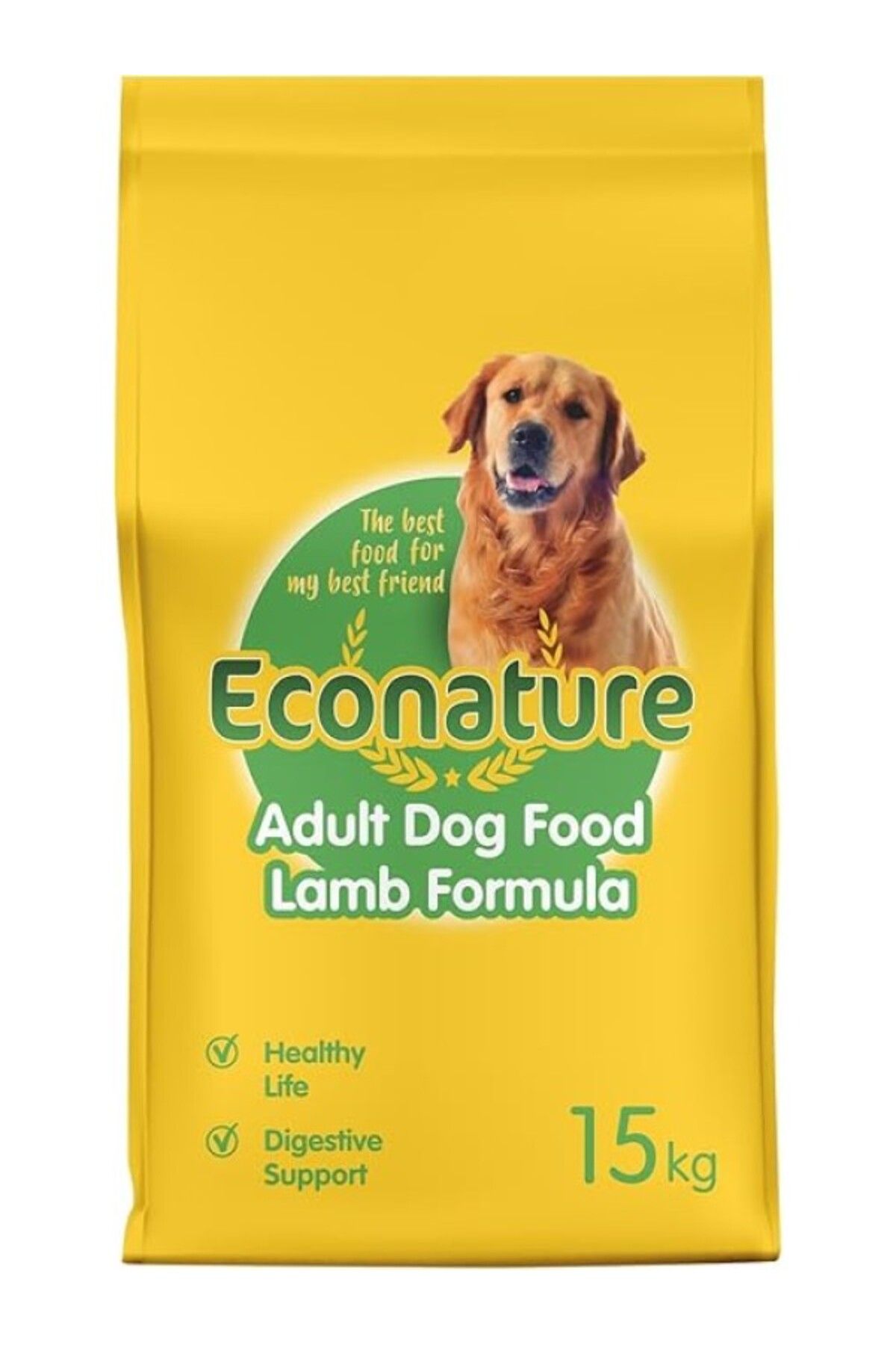 ShopZum Econature Sarı Ambalaj Kuzulu Yetişkin Köpek Maması 15Kg