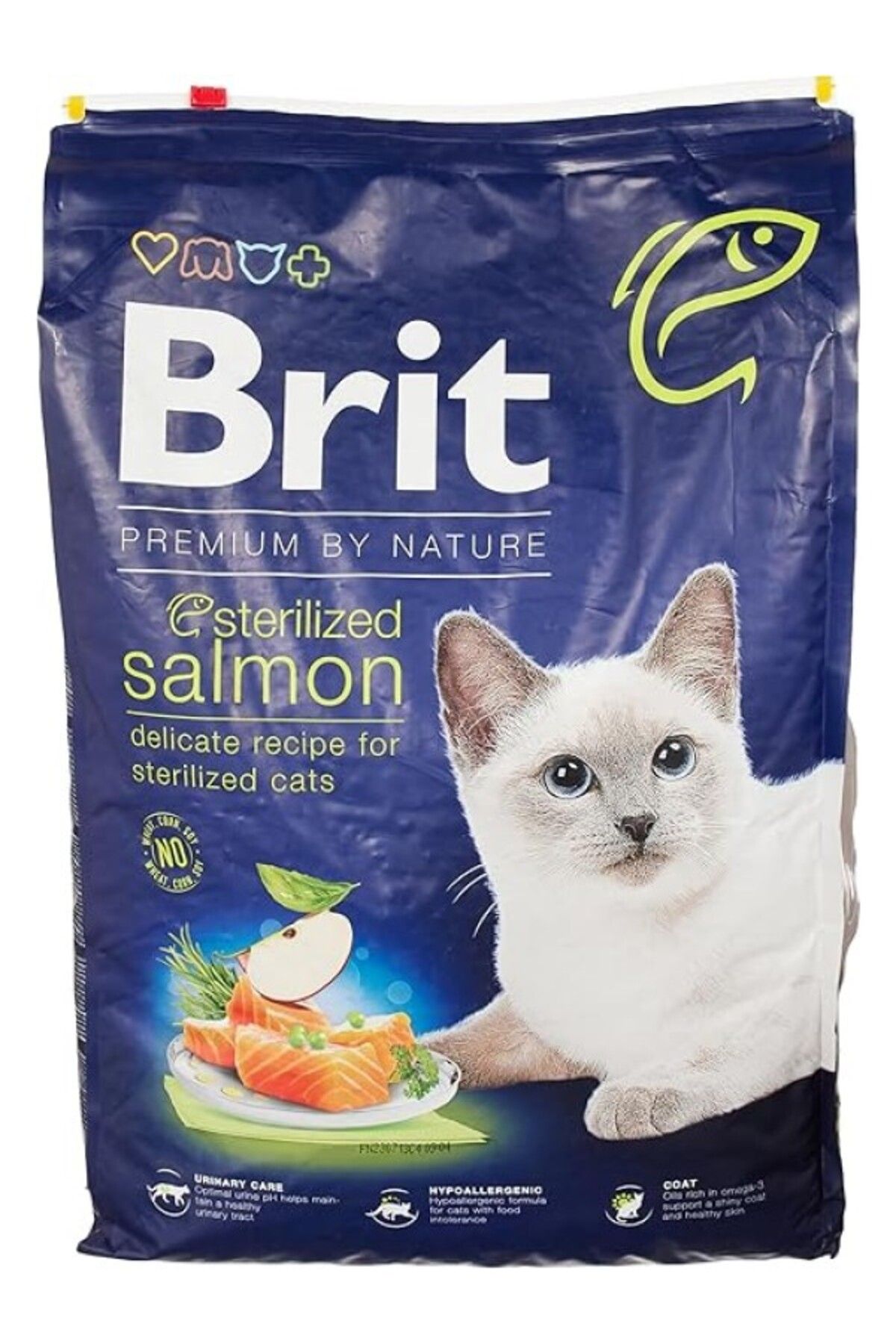 ShopZum Brit Premium By Nature Kısırlaştırılmış Kediler İçin, Somon Balıklı Kuru Mama, 8 Kg