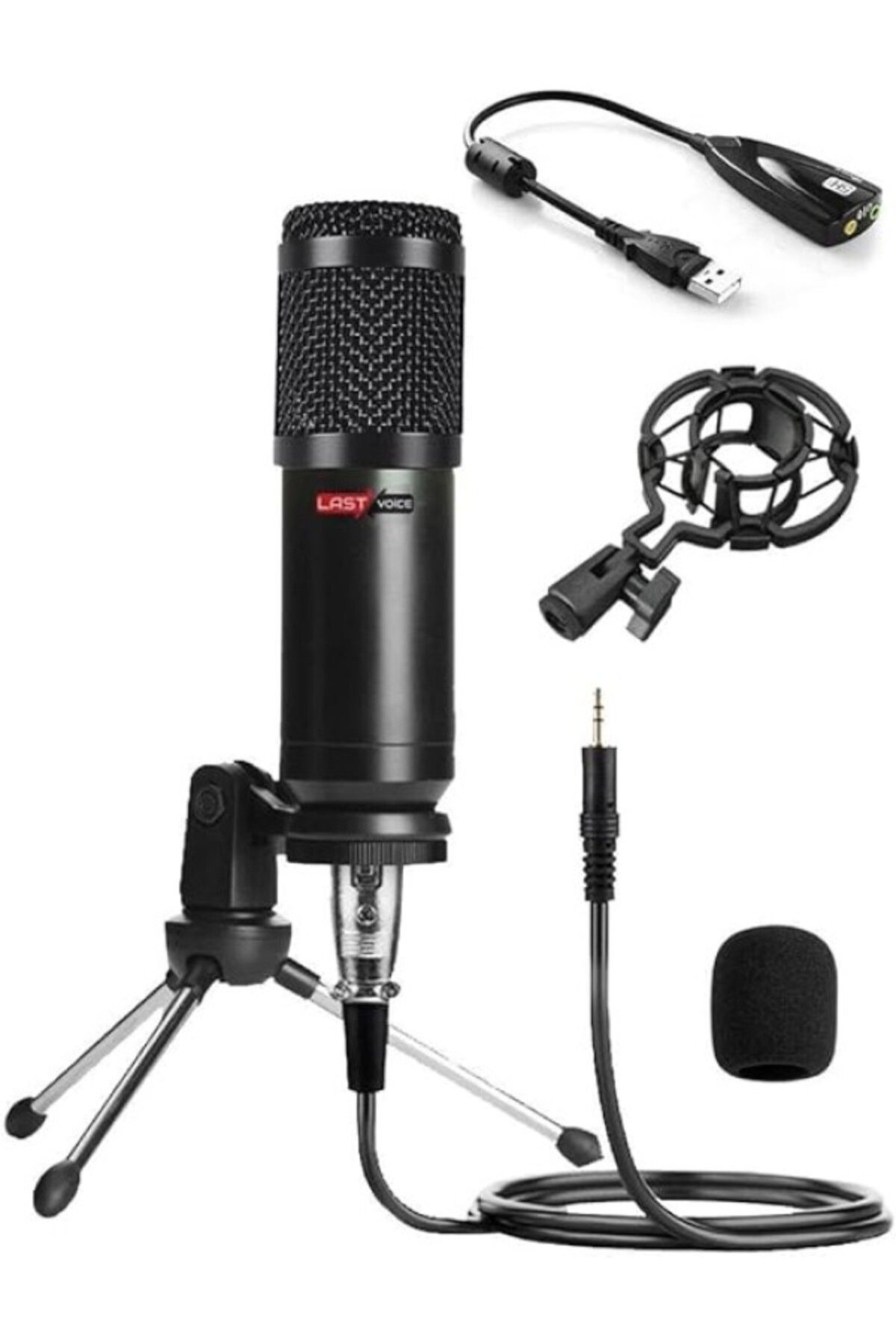 ShopZum Lastvoice Bm800 Condenser Stüdyo Mikrofon (Mini Tripod + 7.1 Ses Kartı)