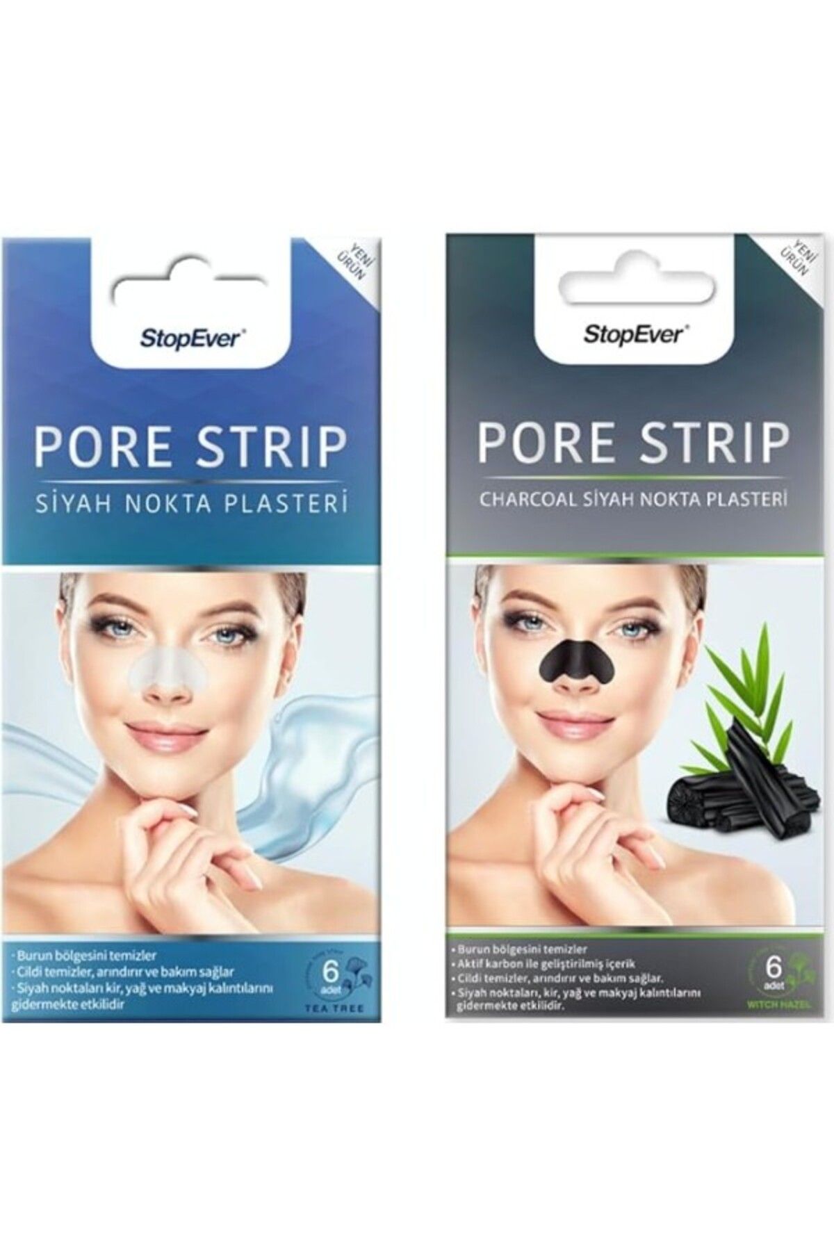 ShopZum Stopever Pore Strip Siyah Nokta Bandı – 2&Amp;Apos;Li Paket (Charcoal + Tea Tree) | Siyah Nokta Kar