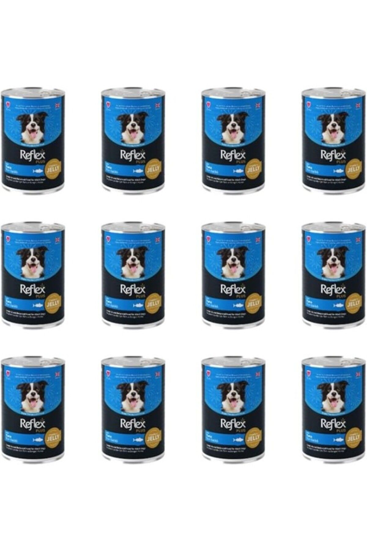 ShopZum Plus Jöle İçinde Et Parçacıklı Ton Balıklı Yetişkin Köpek Konservesi 400 Gr (12 Adet)