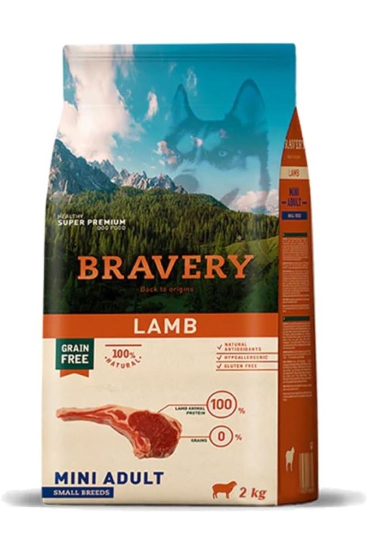ShopZum Bravery Adult Small Breed Tahılsız Kuzulu Küçük Irk Yetişkin Köpek Maması 2 Kg