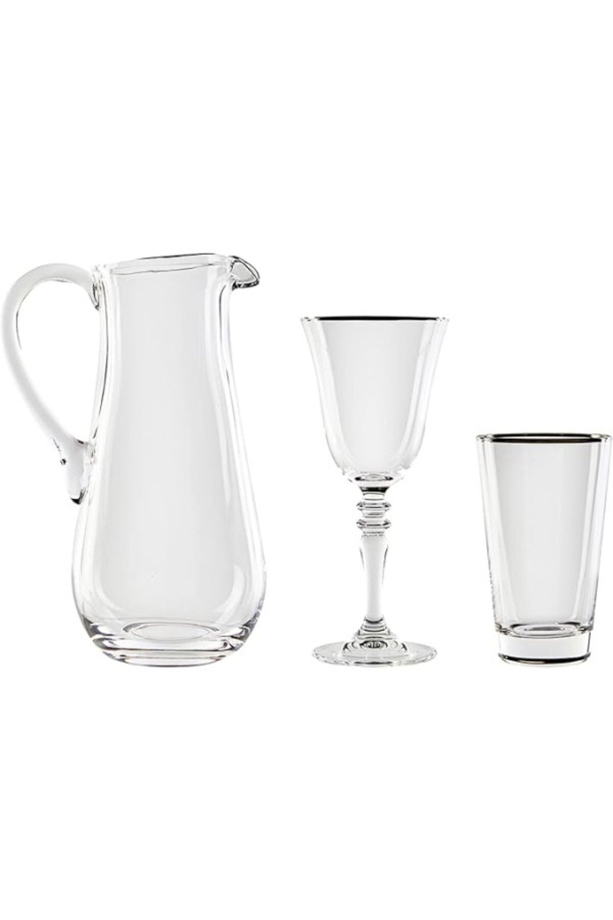 ShopZum Karaca Jamie Platin Rim 25 Parça Bardak Seti