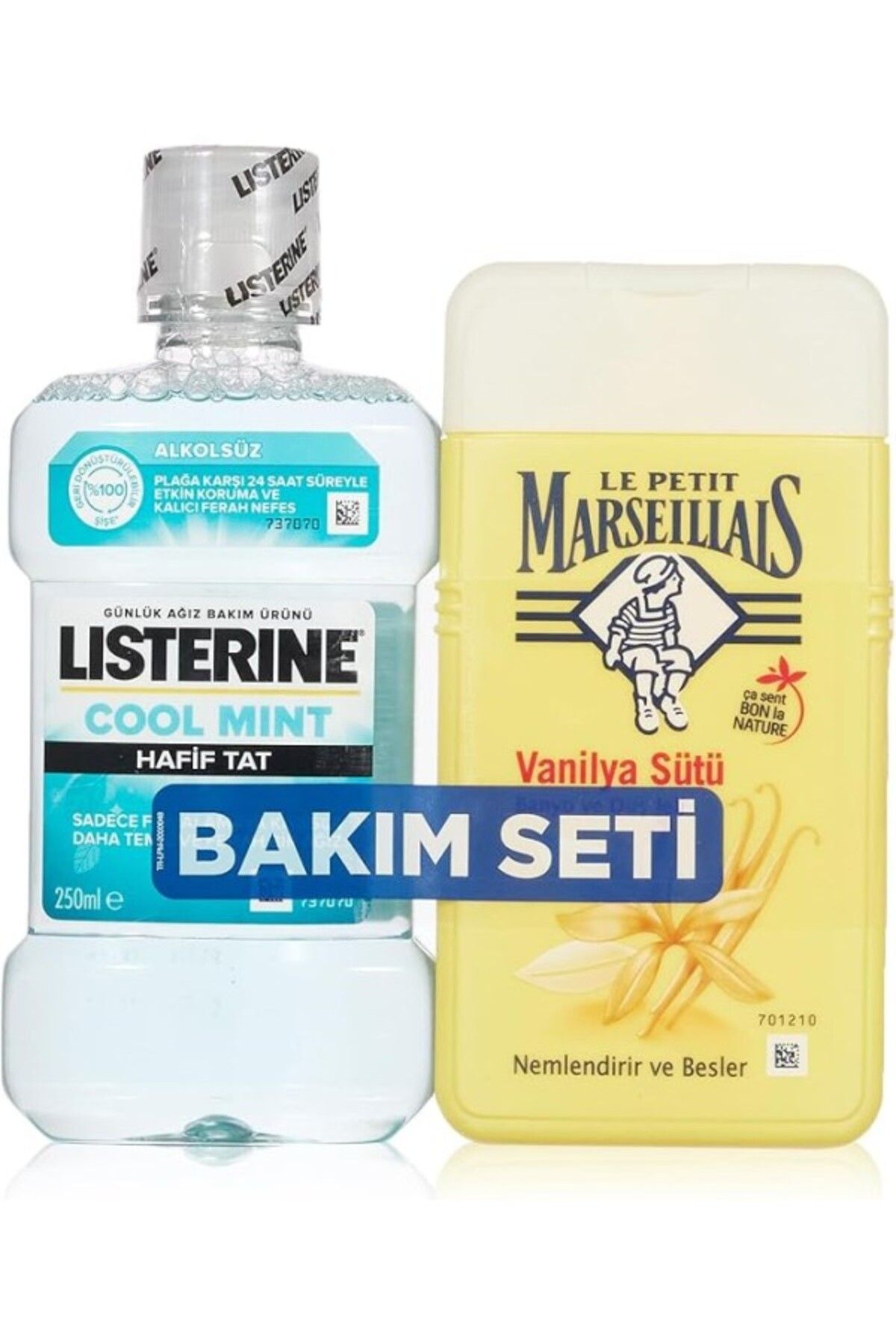 ShopZum Le Petit Marseillais Duş Jeli Vanilya Sütü (250 Ml) + Listerine Cool Mint Hafif Tat (250 Ml)