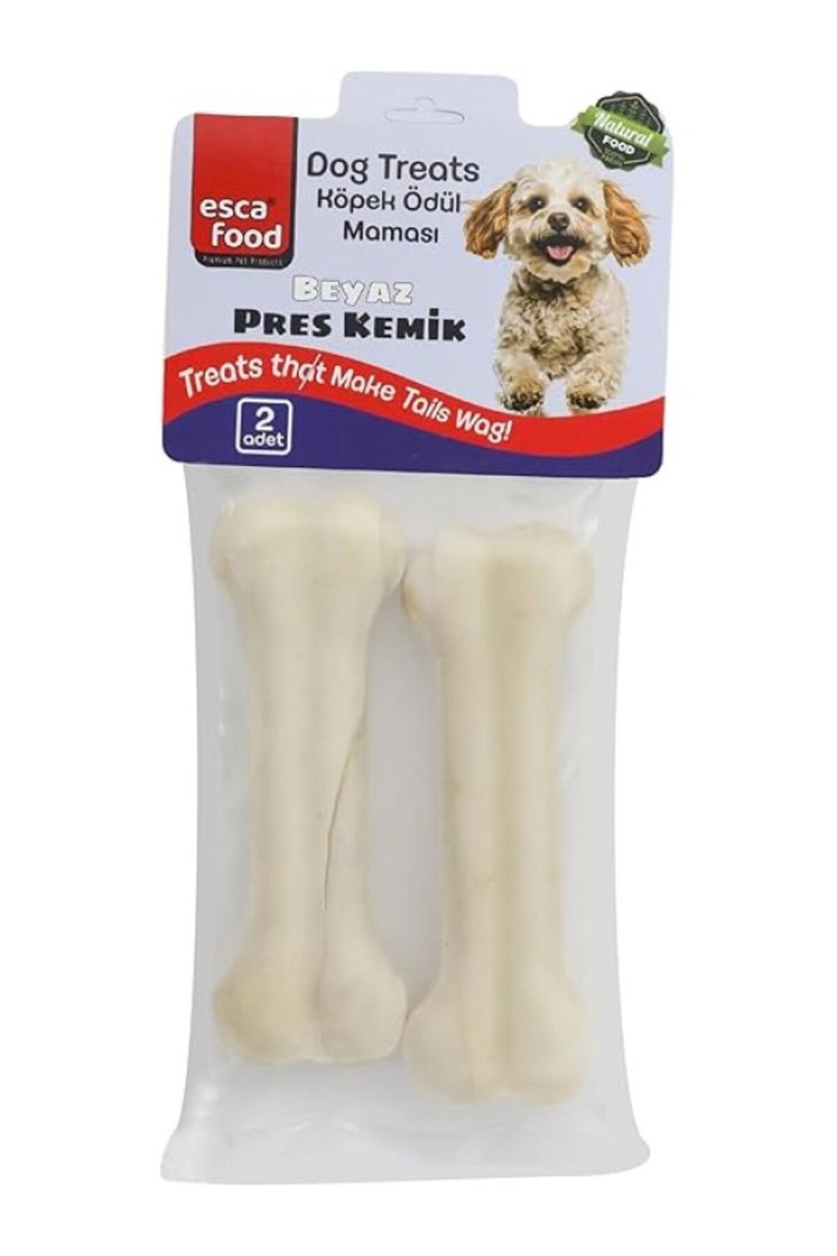 ShopZum Esca Food Beyaz Pres Kemik 12,5 Santimetre 2&Apos;Li 100 Gram Köpek Ödül Maması
