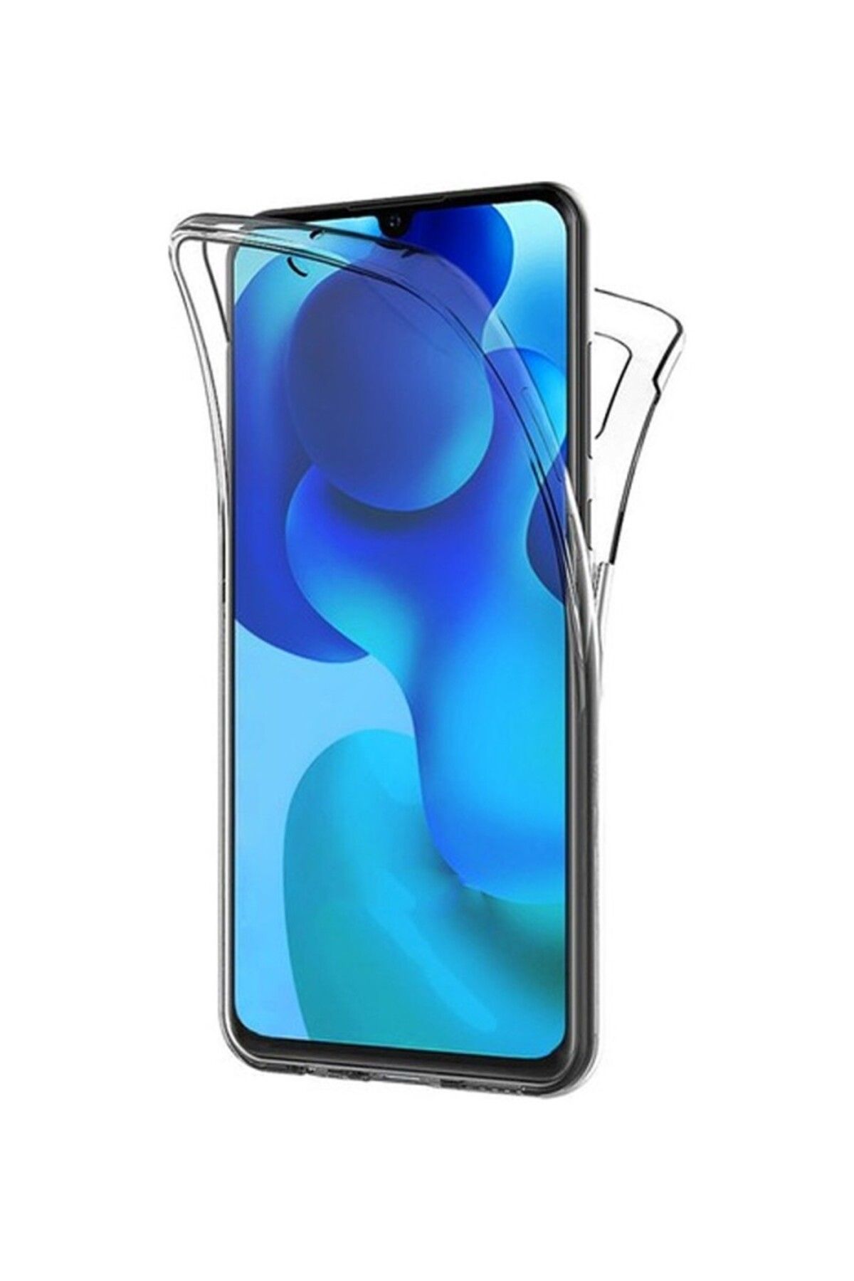 TezMax Xiaomi Mi 10 Lite Uyumlu 360° Ön Arka Tam Koruyucu Şeffaf Silikon Full Body Kılıf