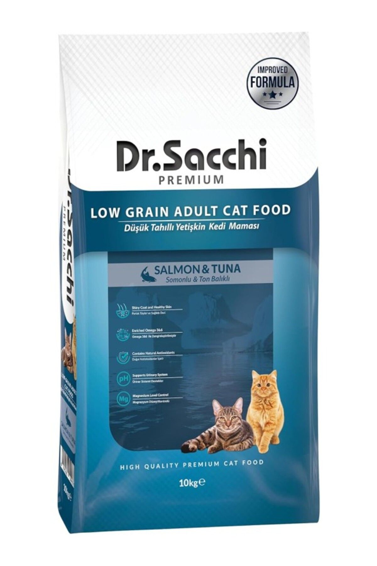 ShopZum Dr.sacchi Düşük Tahıllı Somonlu Ve Ton Balıklı Yetişkin Maması 10kg